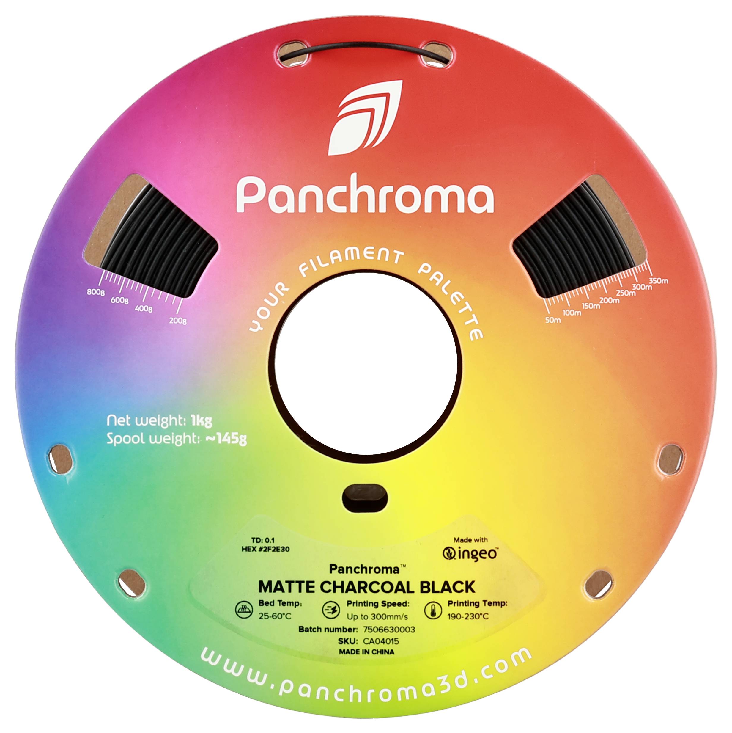 Polymaker CA04015 Panchroma™ Matte Filament PLA Matt, geringerer Kunststoffgehalt 1.75mm 1000g Charcoal Black, Schwarz 1St.