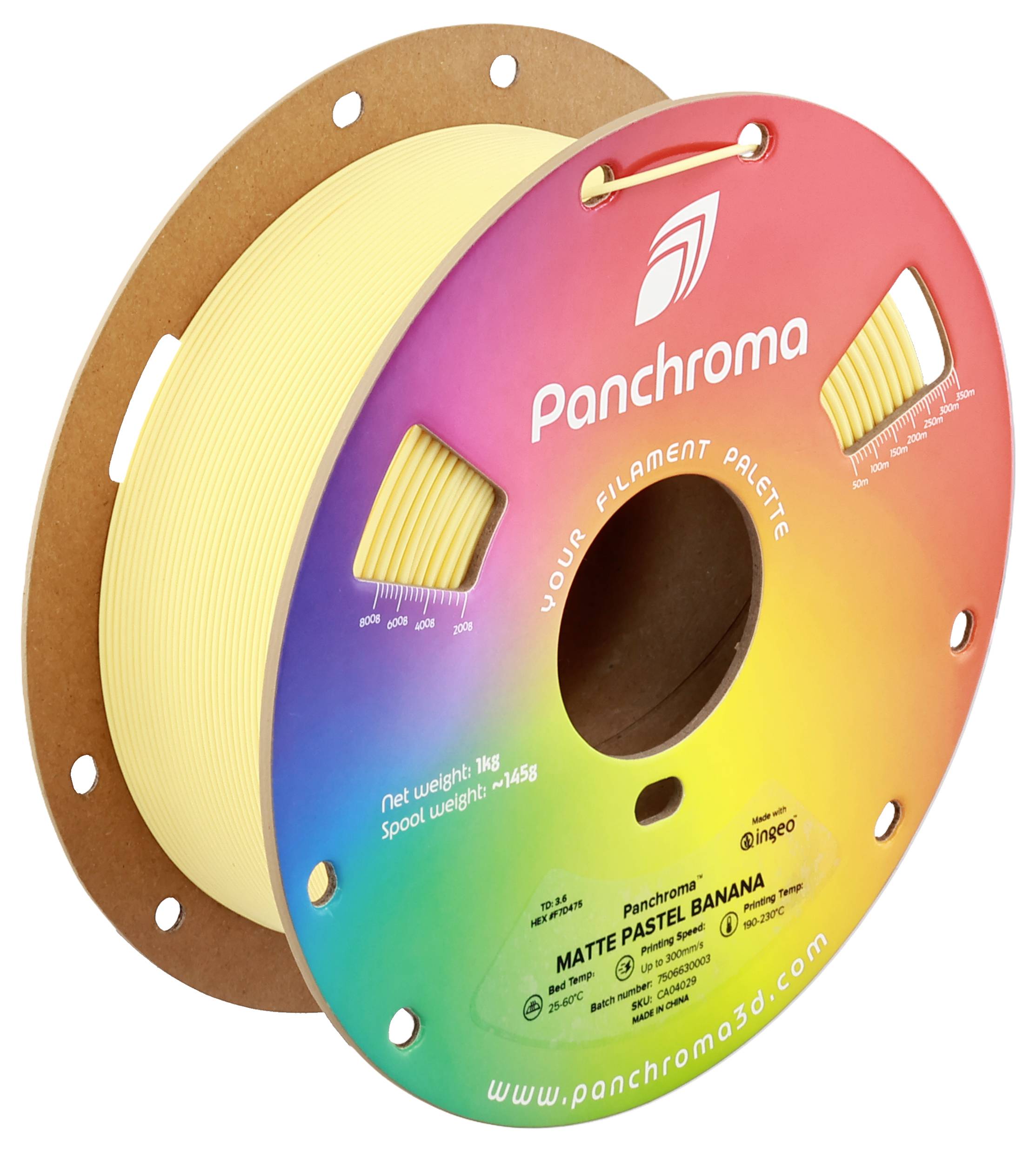 Polymaker CA04029 Panchroma™ Matte Filament PLA Matt, geringerer Kunststoffgehalt 1.75mm 1000g Pastel Banana, Gelb 1St.