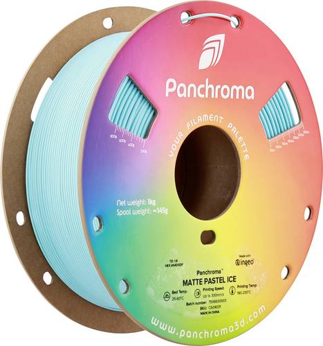 Polymaker CA04031 Panchroma™ Matte Filament PLA Matt, geringerer Kunststoffgehalt 1.75 mm 1000 g Pastel Ice, Blau,