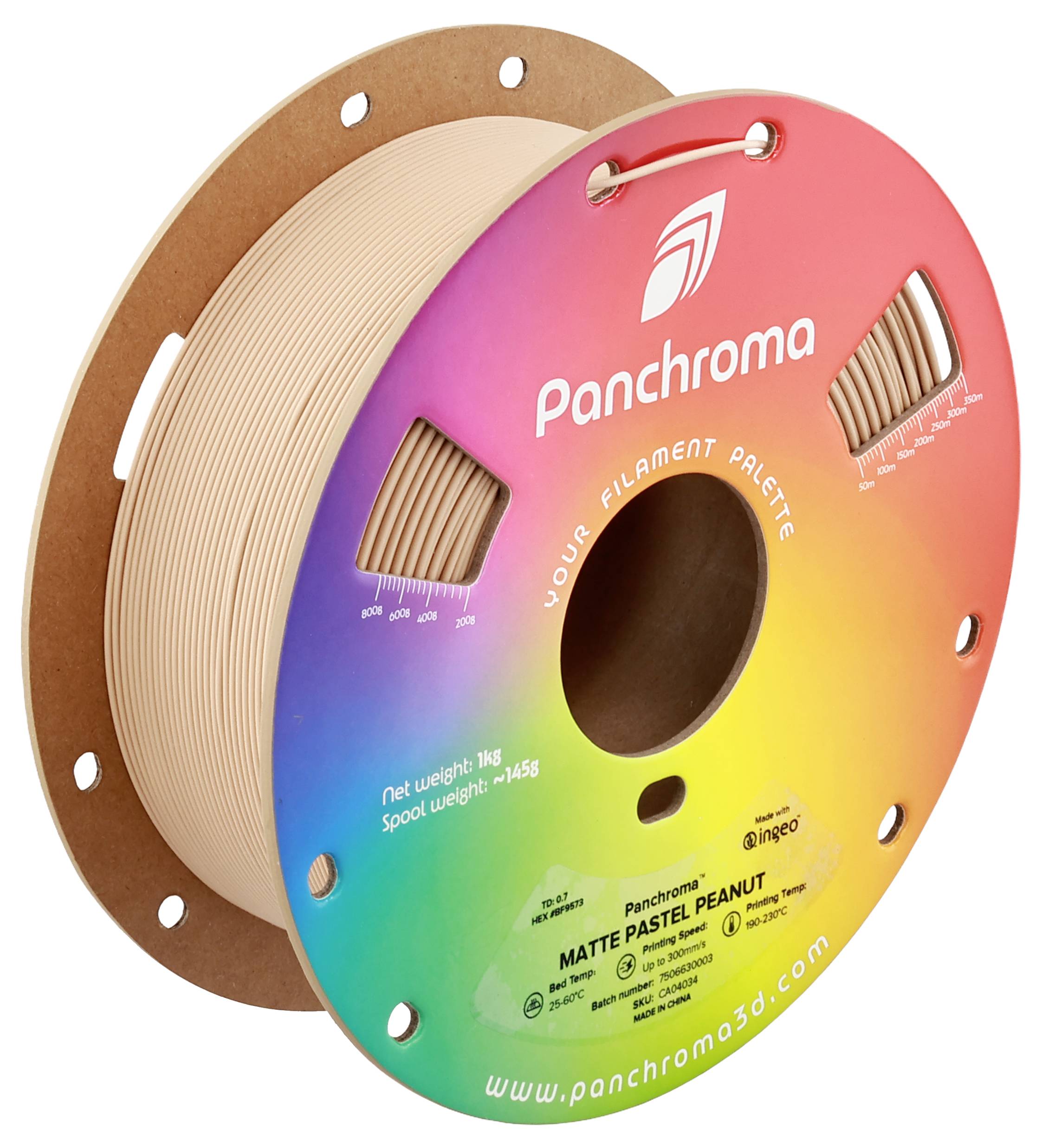 Polymaker CA04034 Panchroma™ Matte Filament PLA Matt, Geringe Dichte 1.75mm 1000g Pastel Peanut, Erdnussbraun 1St.