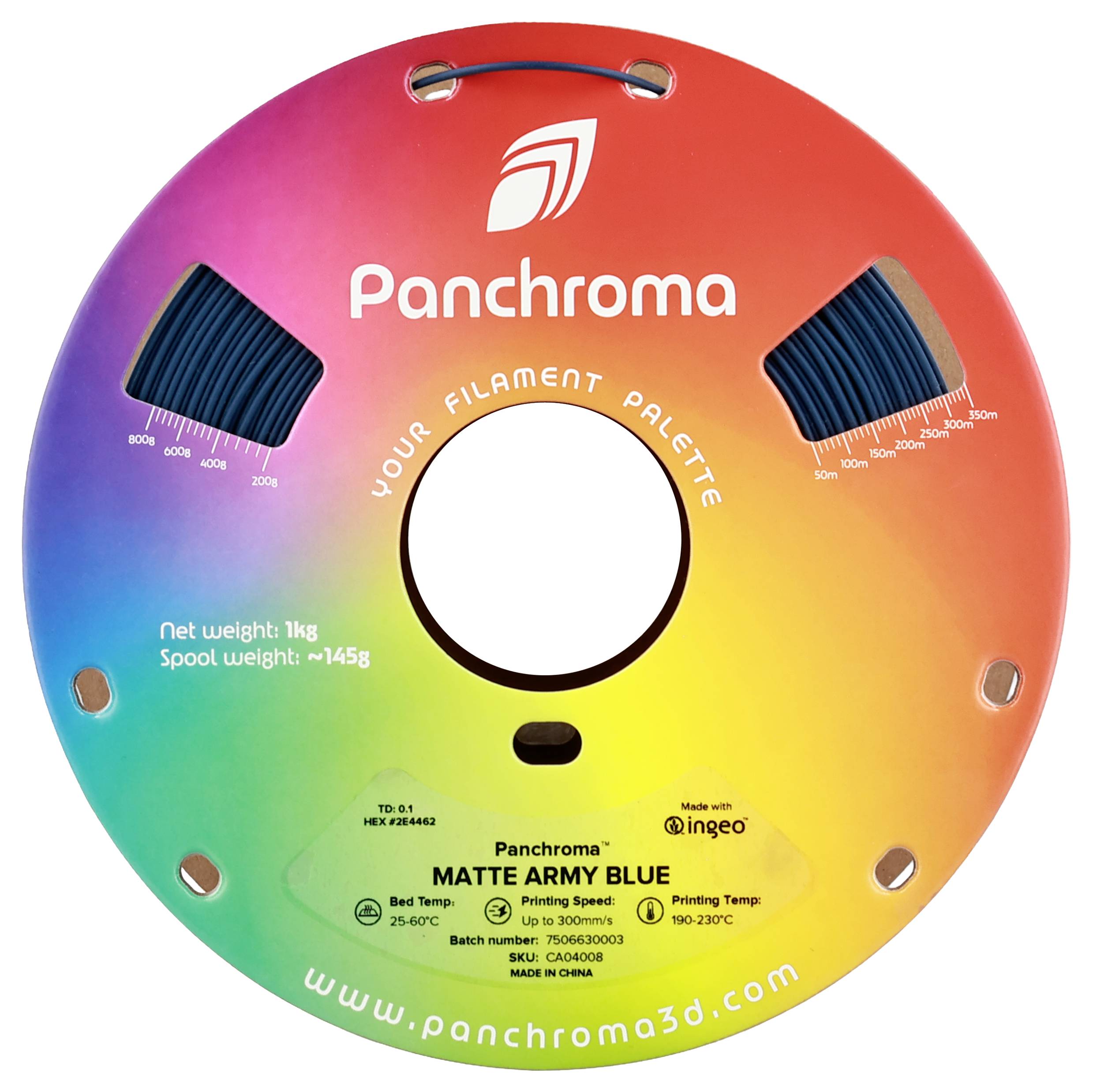 Polymaker CA04008 Panchroma™ Matte Filament PLA Matt, geringerer Kunststoffgehalt 1.75mm 1000g Army Blue 1St.