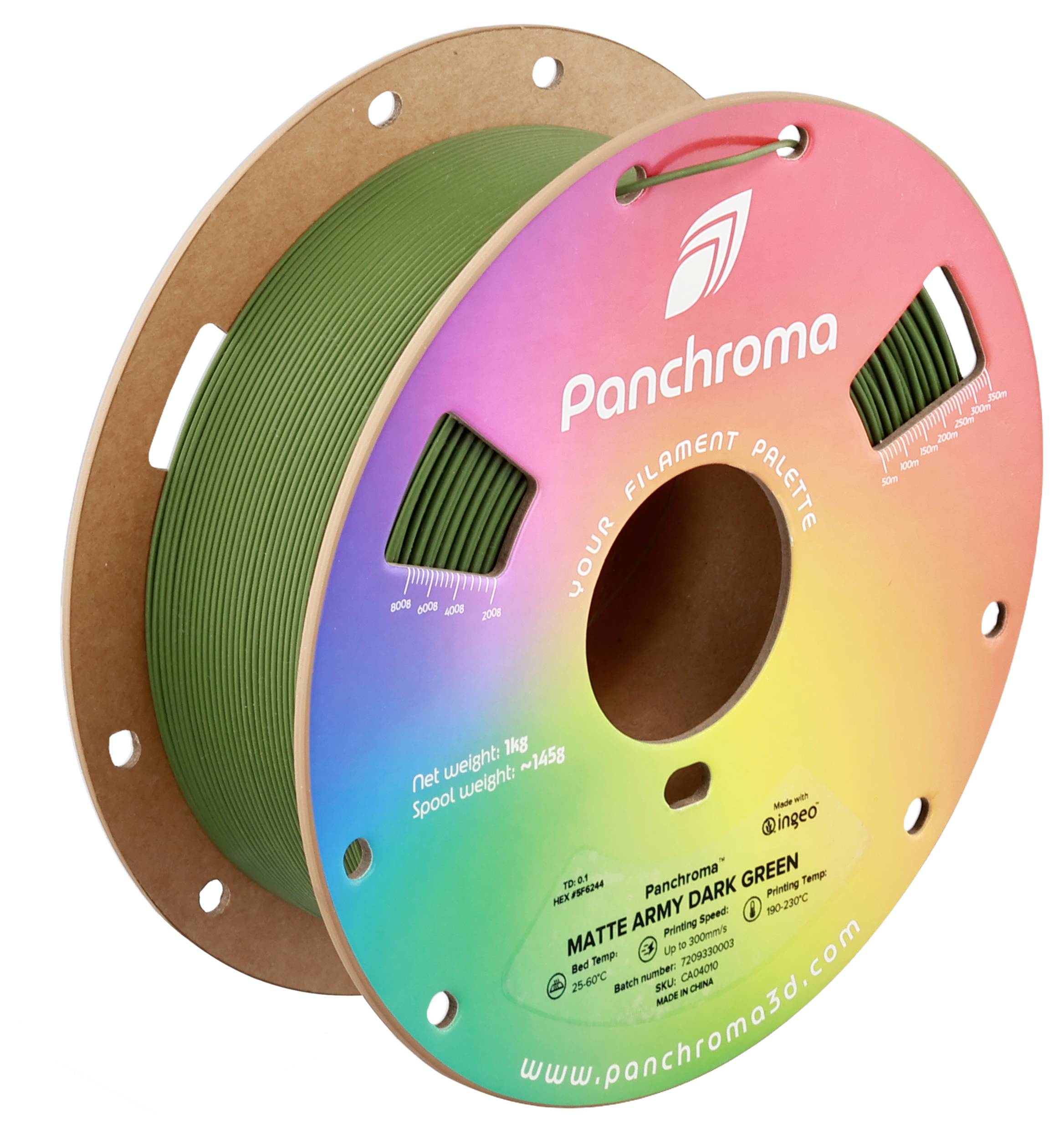 Polymaker CA04010 Panchroma™ Matte Filament PLA Matt, geringerer Kunststoffgehalt 1.75mm 1000g Army Dark Green, Grün 1St.