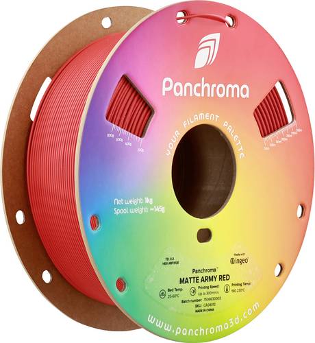 Polymaker CA04013 Panchroma™ Matte Filament PLA Matt, geringerer Kunststoffgehalt 1.75mm 1000g Army Red, Rot 1St.