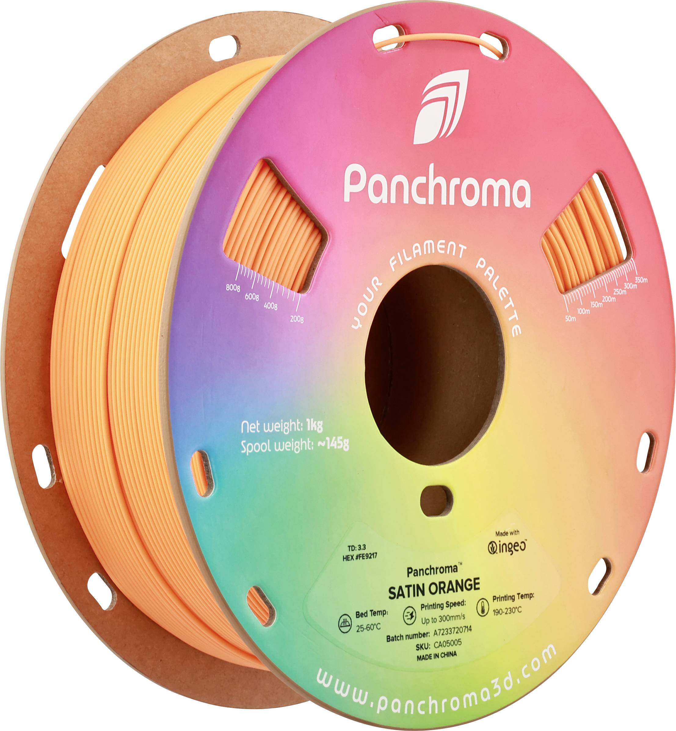 Polymaker CA05005 Panchroma™ Satin Filament PLA Satiniert, hohe Steifigkeit 1.75mm 1000g Orange 1St.