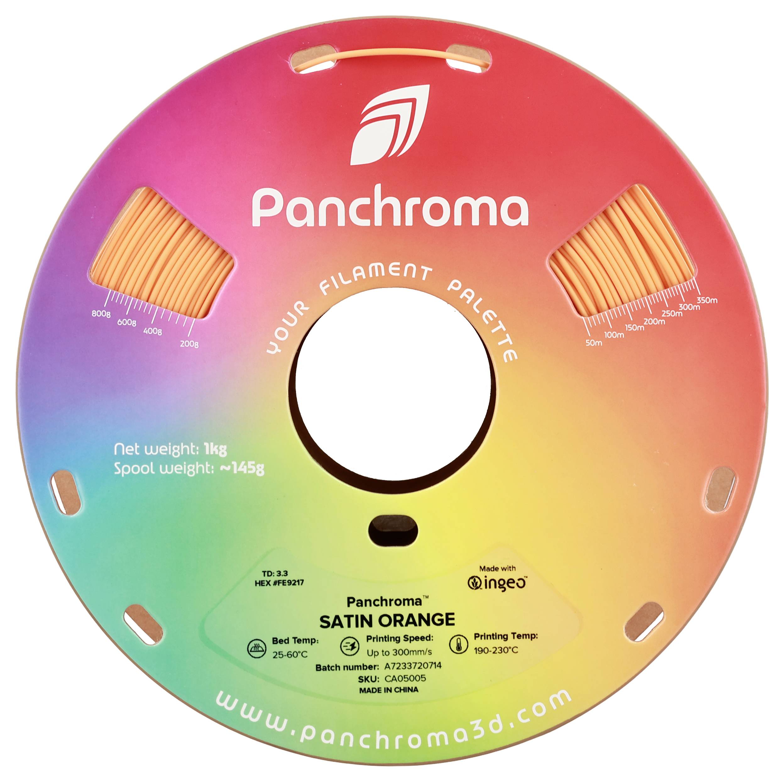 Polymaker CA05005 Panchroma™ Satin Filament PLA Satiniert, hohe Steifigkeit 1.75mm 1000g Orange 1St.