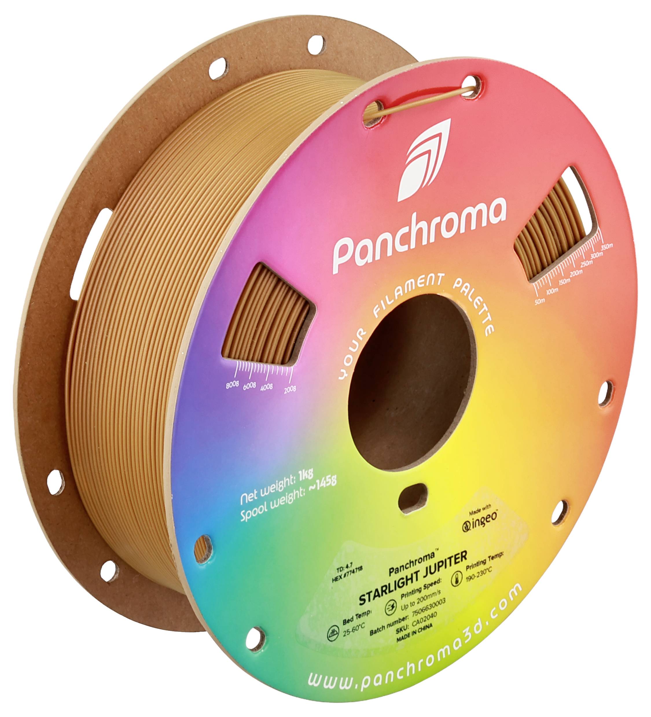 Polymaker CA02040 Panchroma™ Starlight Filament PLA Mehrfarbig, Farbwechsel 1.75mm 1000g Starlight Jupiter, Orange 1St.
