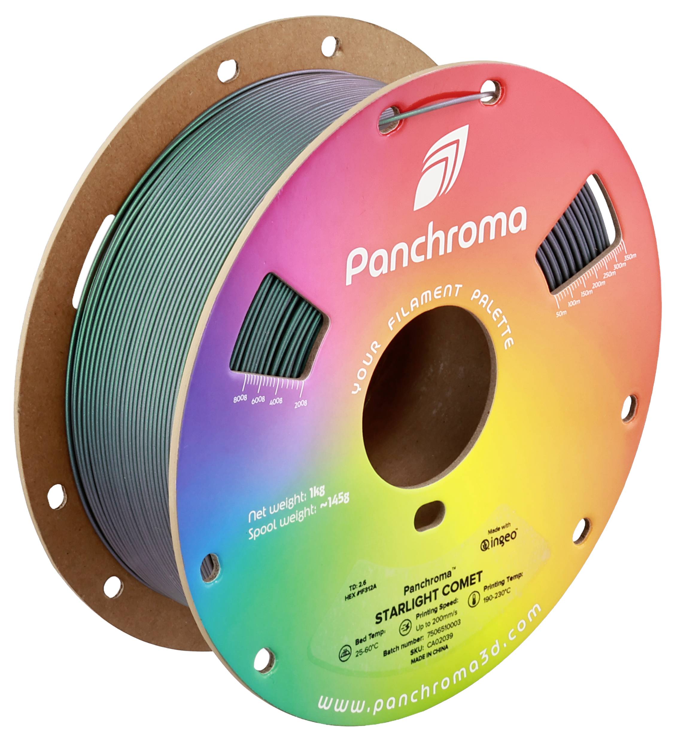 Polymaker CA02039 Panchroma™ Starlight Filament PLA Mehrfarbig, Farbwechsel 1.75mm 1000g Starlight Comet, Grün 1St.