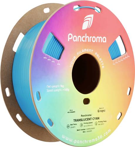 Polymaker CA02001 Panchroma™ Translucent Filament PLA 1.75mm 1000g Transluzent, Cyan, Blau 1St.
