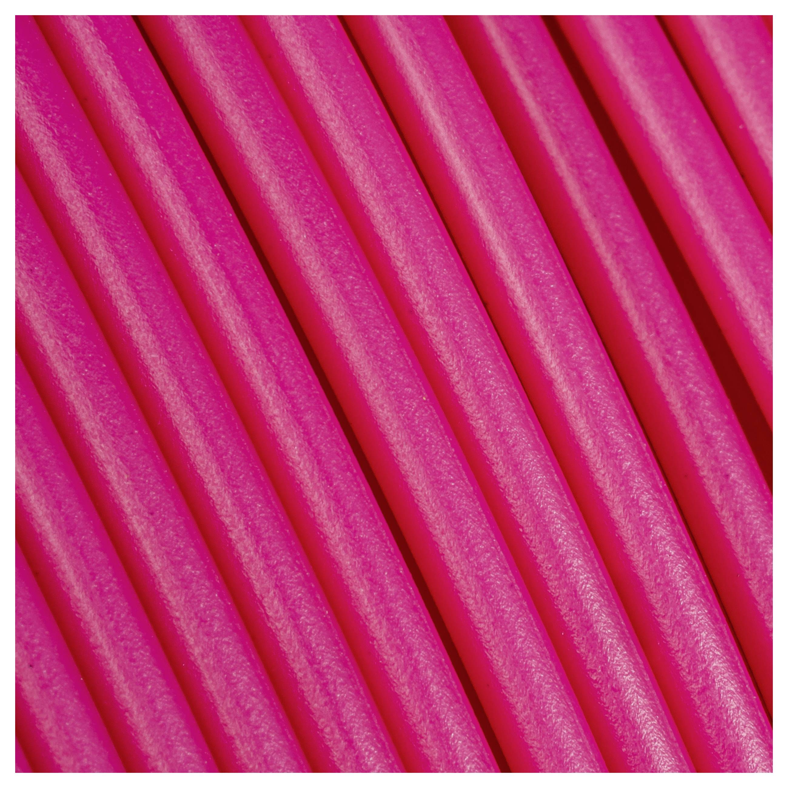 Nahaufnahme von leuchtend pink gefärbten Glitzerstrombolizzz. Linien verlaufen diagonal und parallel, vermittelt ein Gefühl von Dynamik.
