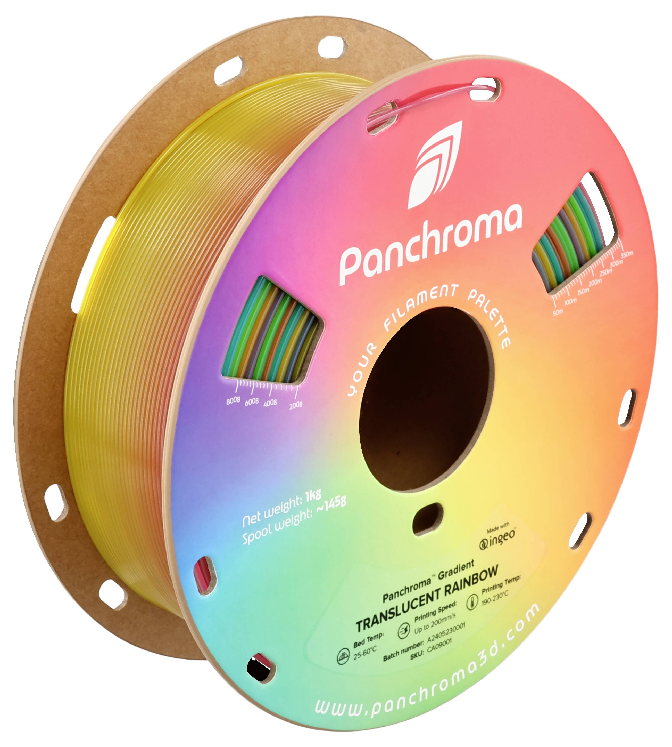 Polymaker CA09001 Panchroma™ Gradient Translucent Filament PLA Mehrfarbig 1.75mm 1000g Regenbogen, Transluzent 1St.