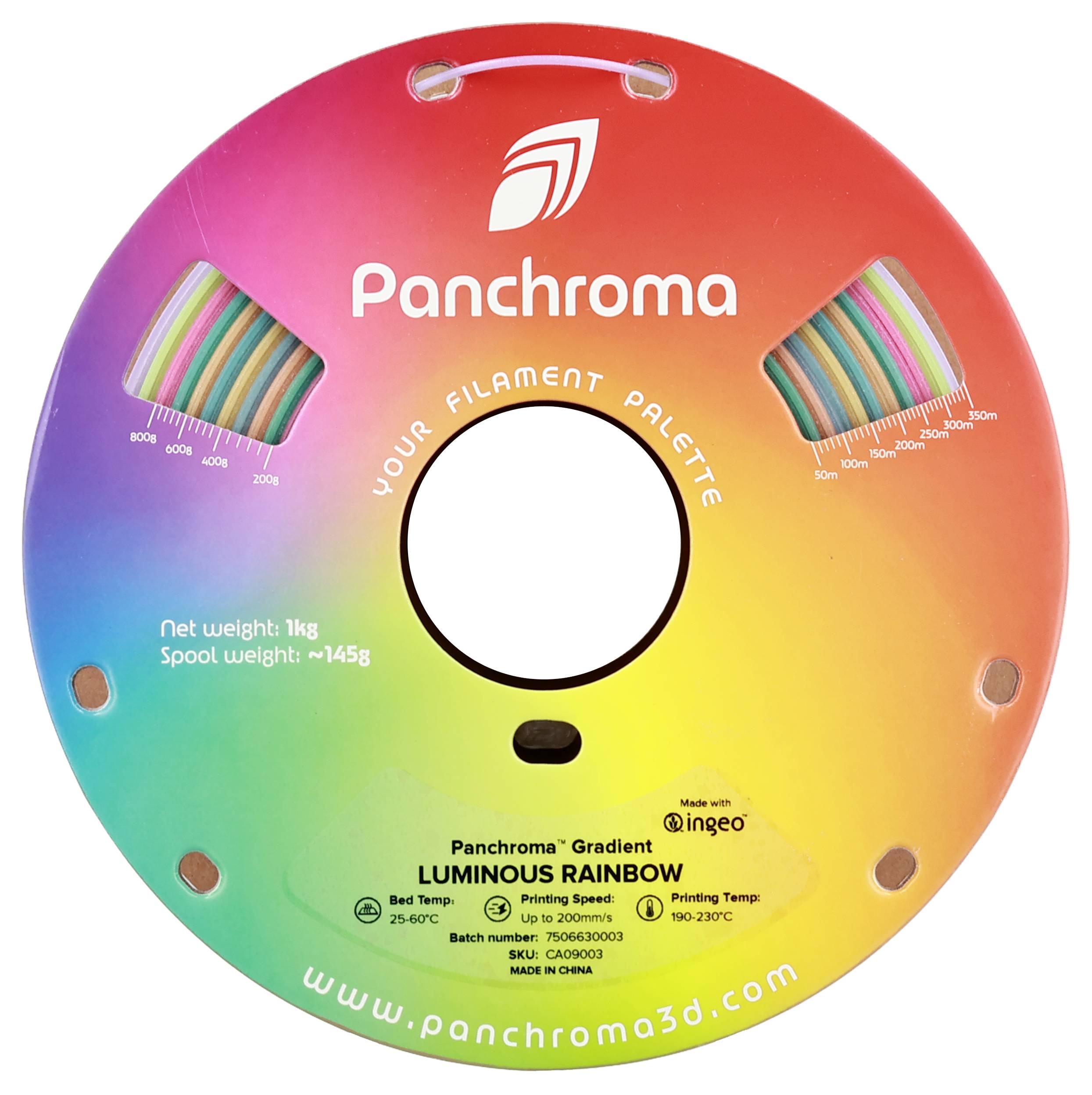 Polymaker CA09003 Panchroma™ Luminous Rainbow (nighcore magic filament) Filament nachleuchtend, Mehrfarbig 1.75mm 1000g