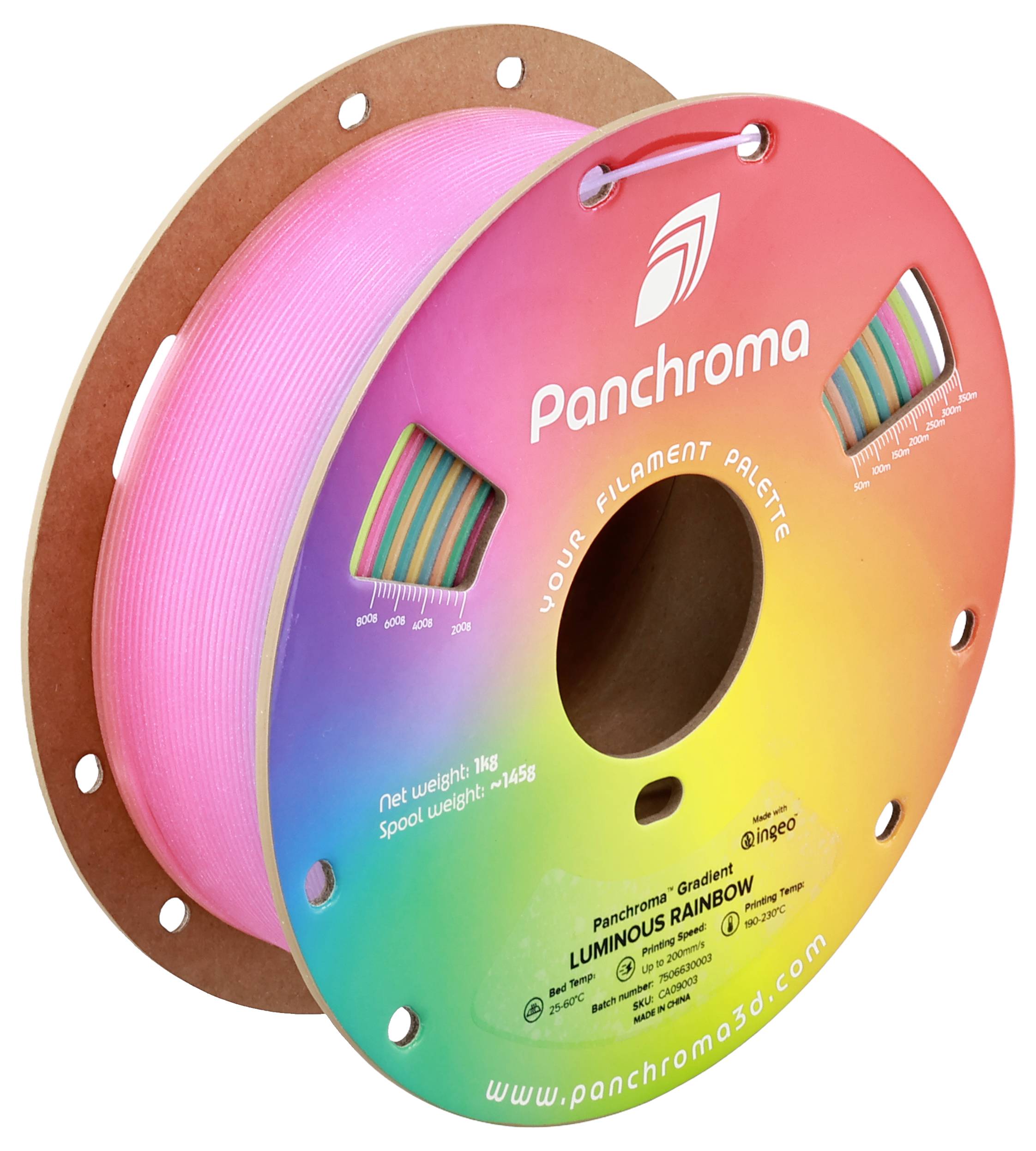 Polymaker CA09003 Panchroma™ Luminous Rainbow (nighcore magic filament) Filament nachleuchtend, Mehrfarbig 1.75mm 1000g
