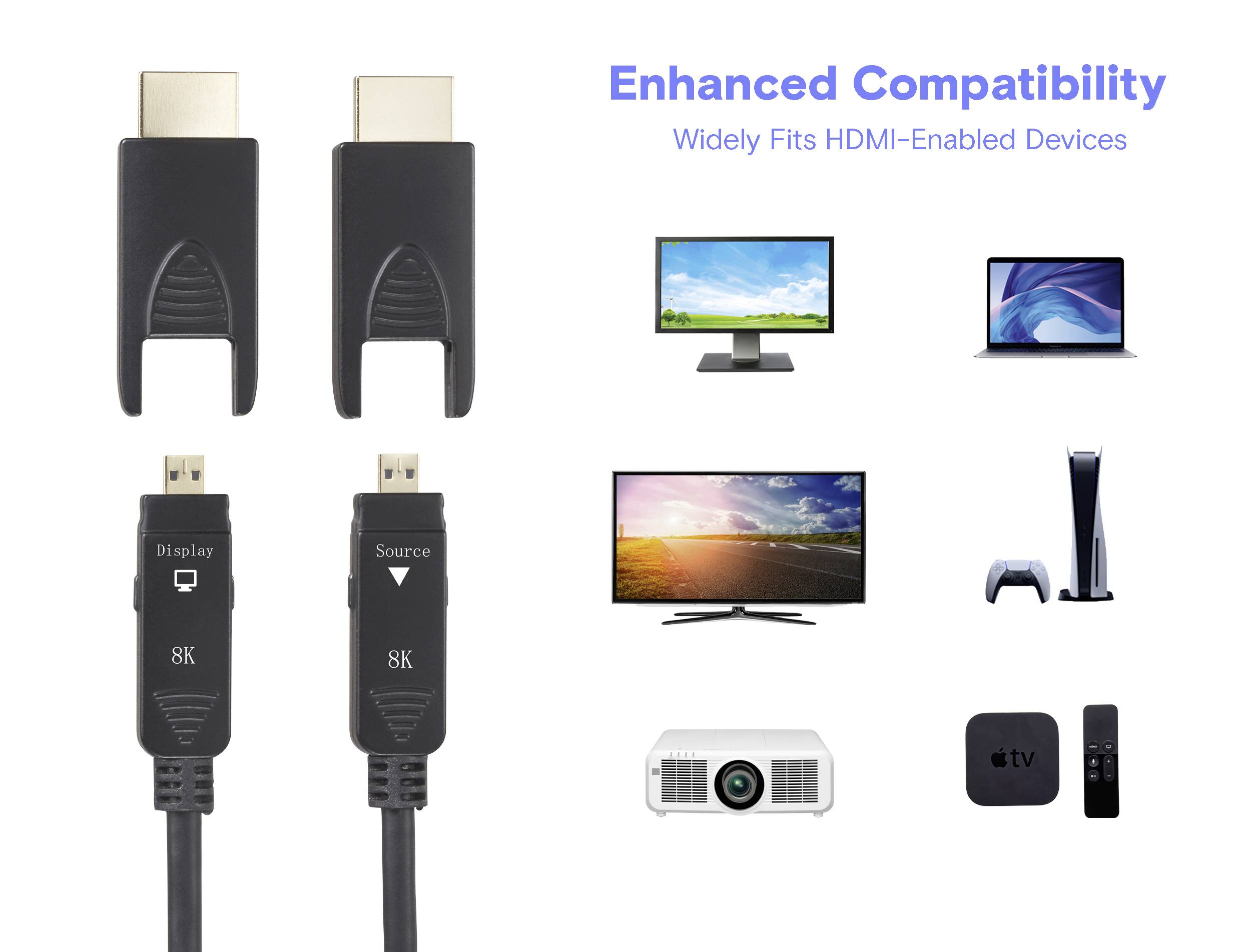 SpeaKa Professional Glasfaser / HDMI Anschlusskabel HDMI-A Stecker, HDMI-Micro-D Stecker, HDMI-A Stecker, HDMI-Micro-D Stecker 15