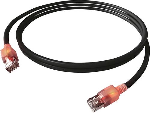 Easylan CS1OSADAD0100 RJ45 Netzwerkkabel, Patchkabel CAT 6a S/FTP 10m Schwarz mit LED 1St.