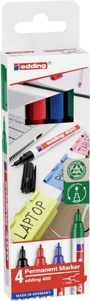 Edding 4-400-4-2 Permanentmarker wasserfest: Ja
