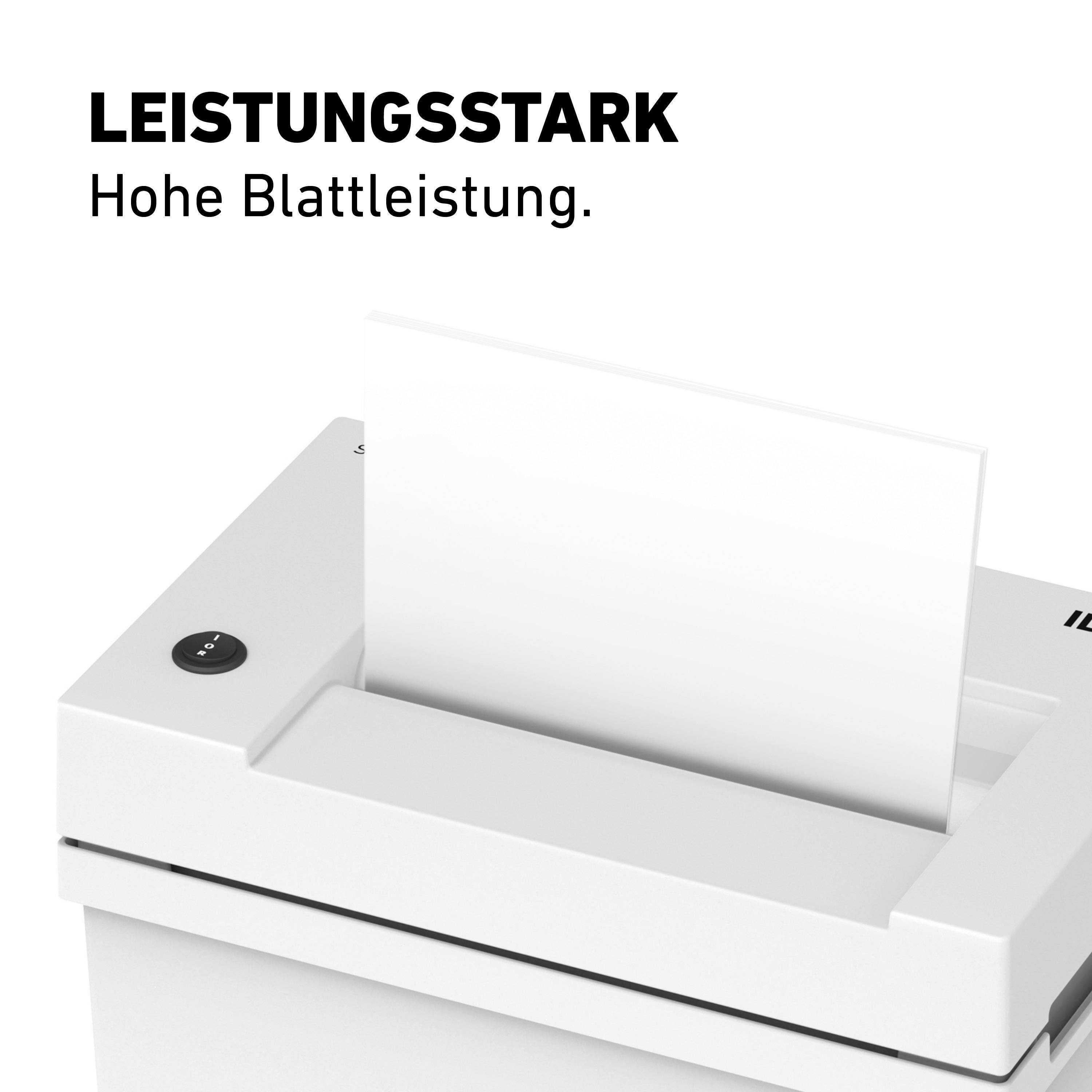 Ideal Office Shredcat 8200 Aktenvernichter 18 Blatt Streifenschnitt 4mm P-2 21l Vernichtet auch Büroklammern, Heftklammern