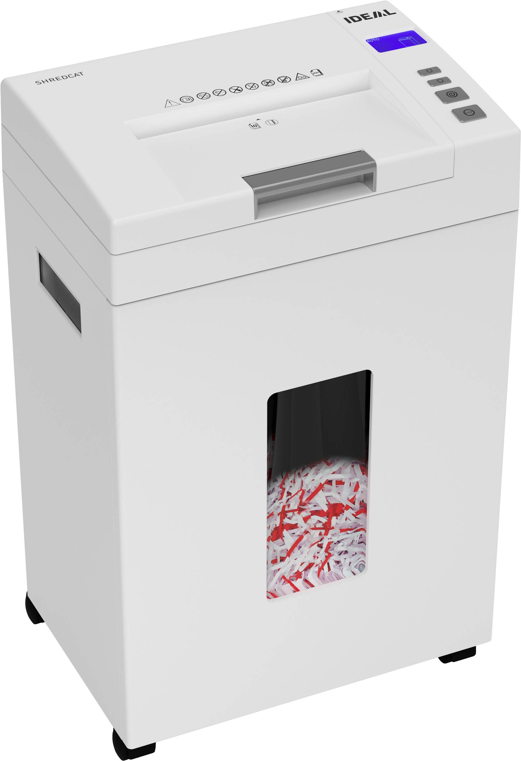Ideal Office Auto-Feed-Aktenvernichter IDEAL Shredcat 8292 CC 4x10mm Aktenvernichter 200 Blatt Partikelschnitt 4 x 10mm P-4 26l