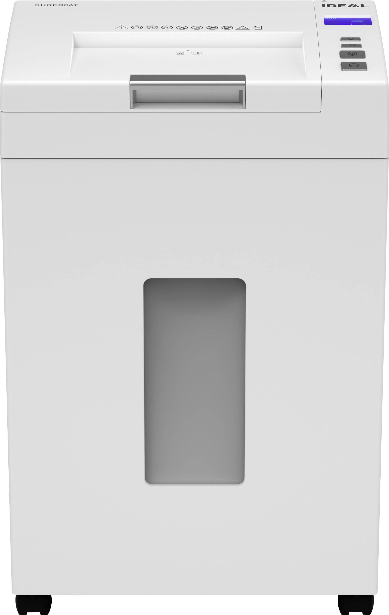 Ideal Office Auto-Feed-Aktenvernichter IDEAL Shredcat 8292 CC 4x10mm Aktenvernichter 200 Blatt Partikelschnitt 4 x 10mm P-4 26l