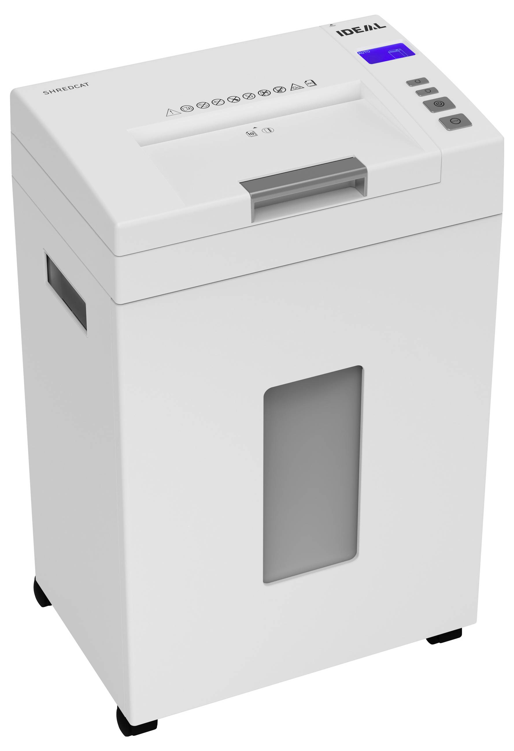 Ideal Office Auto-Feed-Aktenvernichter IDEAL Shredcat 8292 CC 4x10mm Aktenvernichter 200 Blatt Partikelschnitt 4 x 10mm P-4 26l