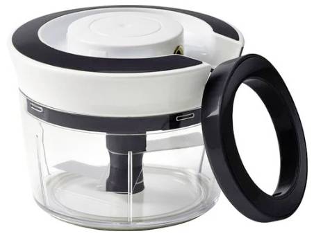 Qdesign 190-033 Manueller Mini Gemüsezerkleinerer, schwarz/weiß