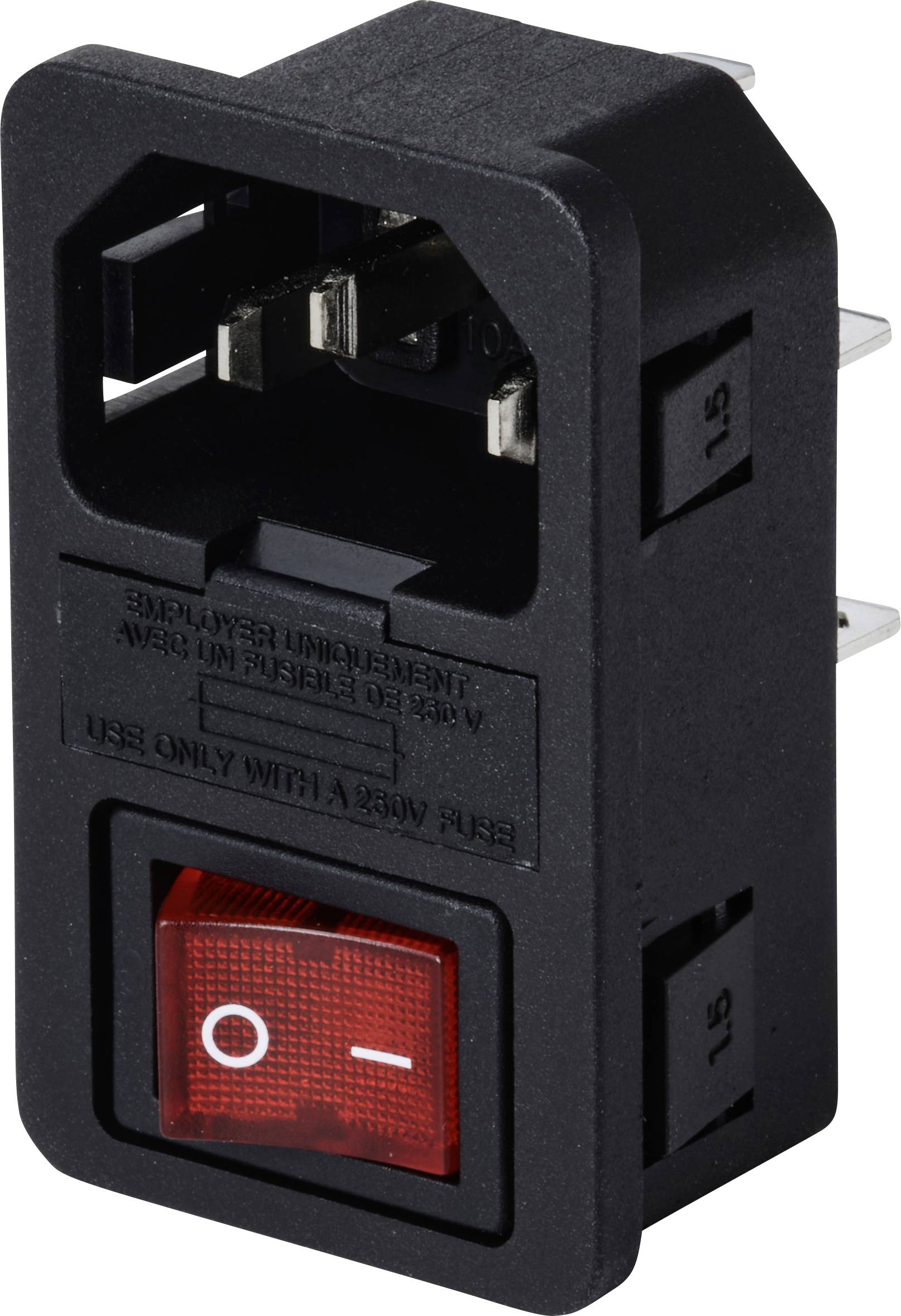 TRU COMPONENTS TC-13599520 Kaltgeräte-Steckverbinder Stecker, Einbau vertikal Gesamtpolzahl: 3 10A Schwarz 1St.