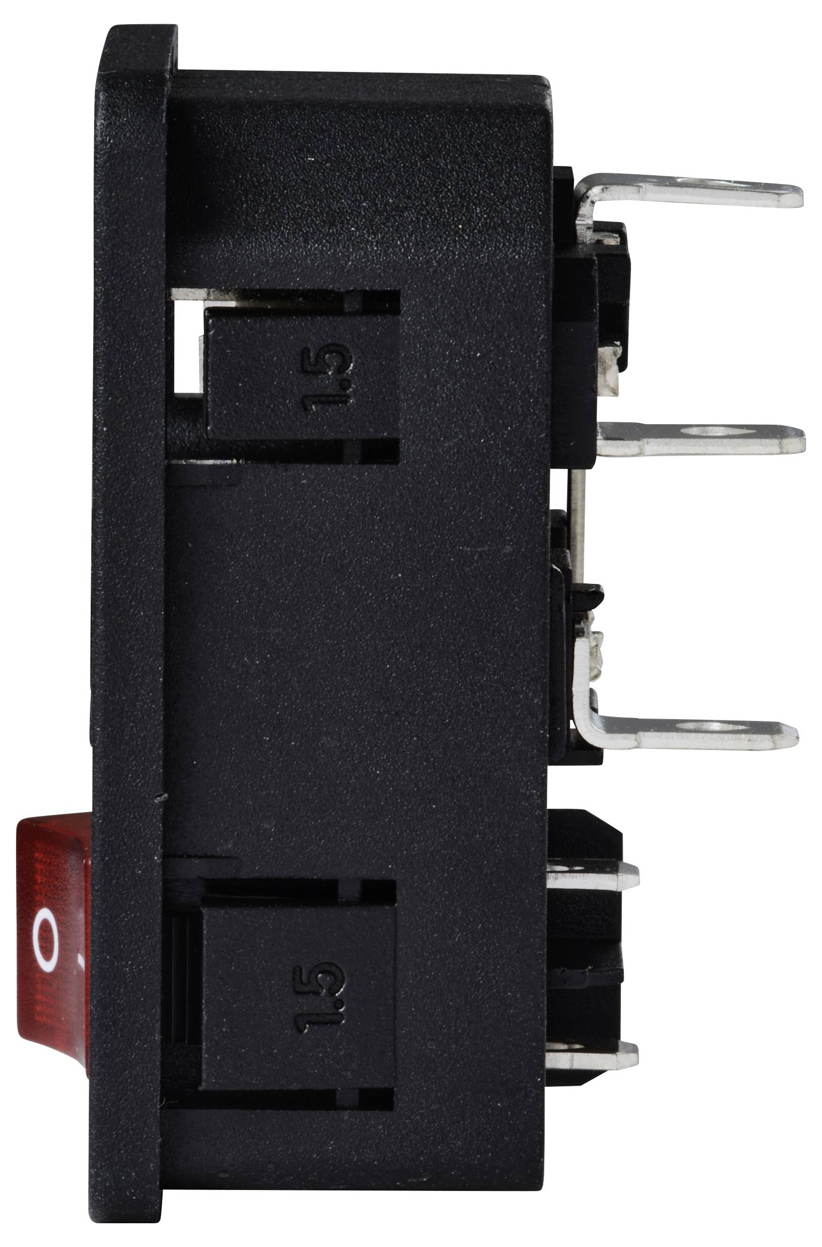 TRU COMPONENTS TC-13599520 Kaltgeräte-Steckverbinder Stecker, Einbau vertikal Gesamtpolzahl: 3 10A Schwarz 1St.