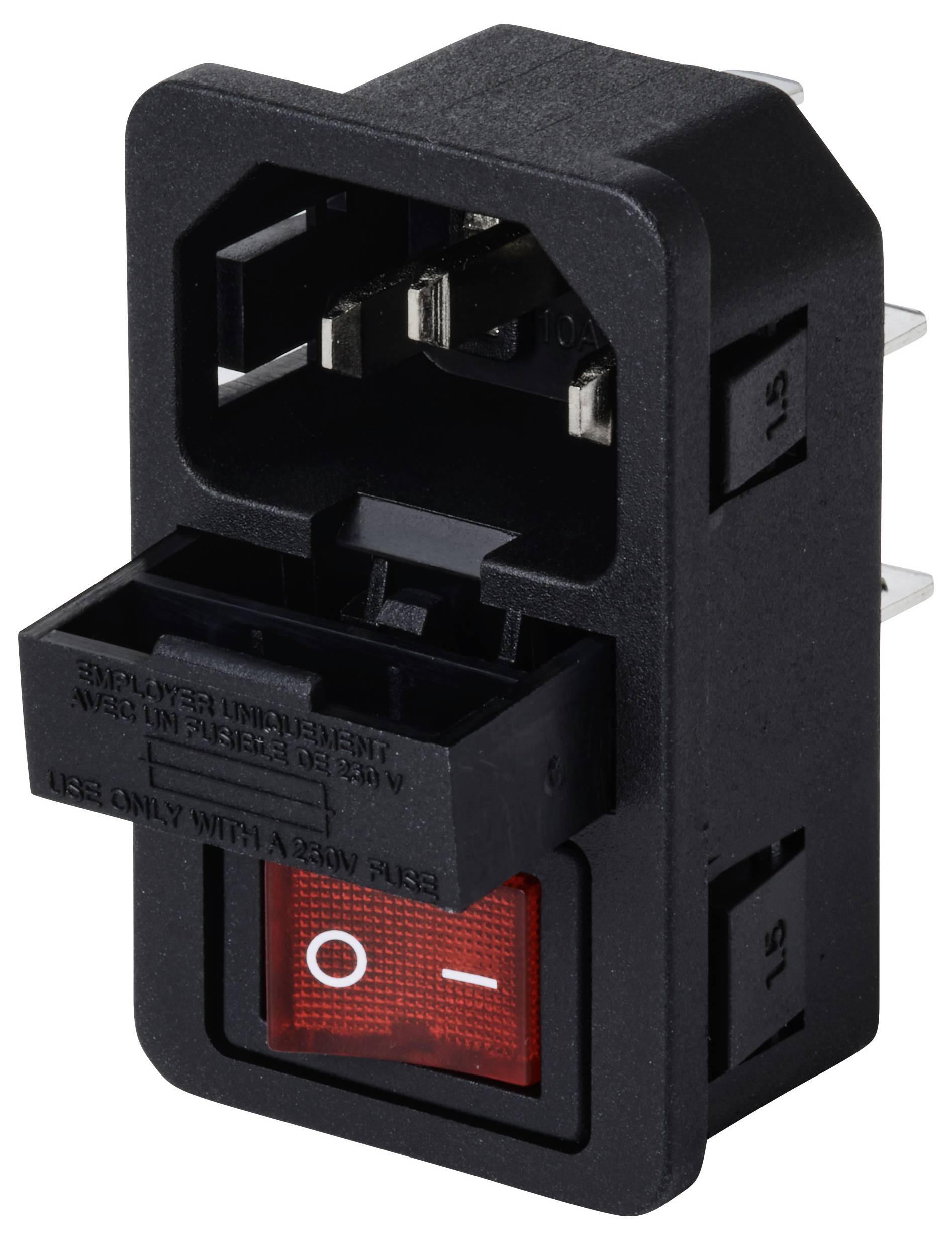 TRU COMPONENTS TC-13599520 Kaltgeräte-Steckverbinder Stecker, Einbau vertikal Gesamtpolzahl: 3 10A Schwarz 1St.