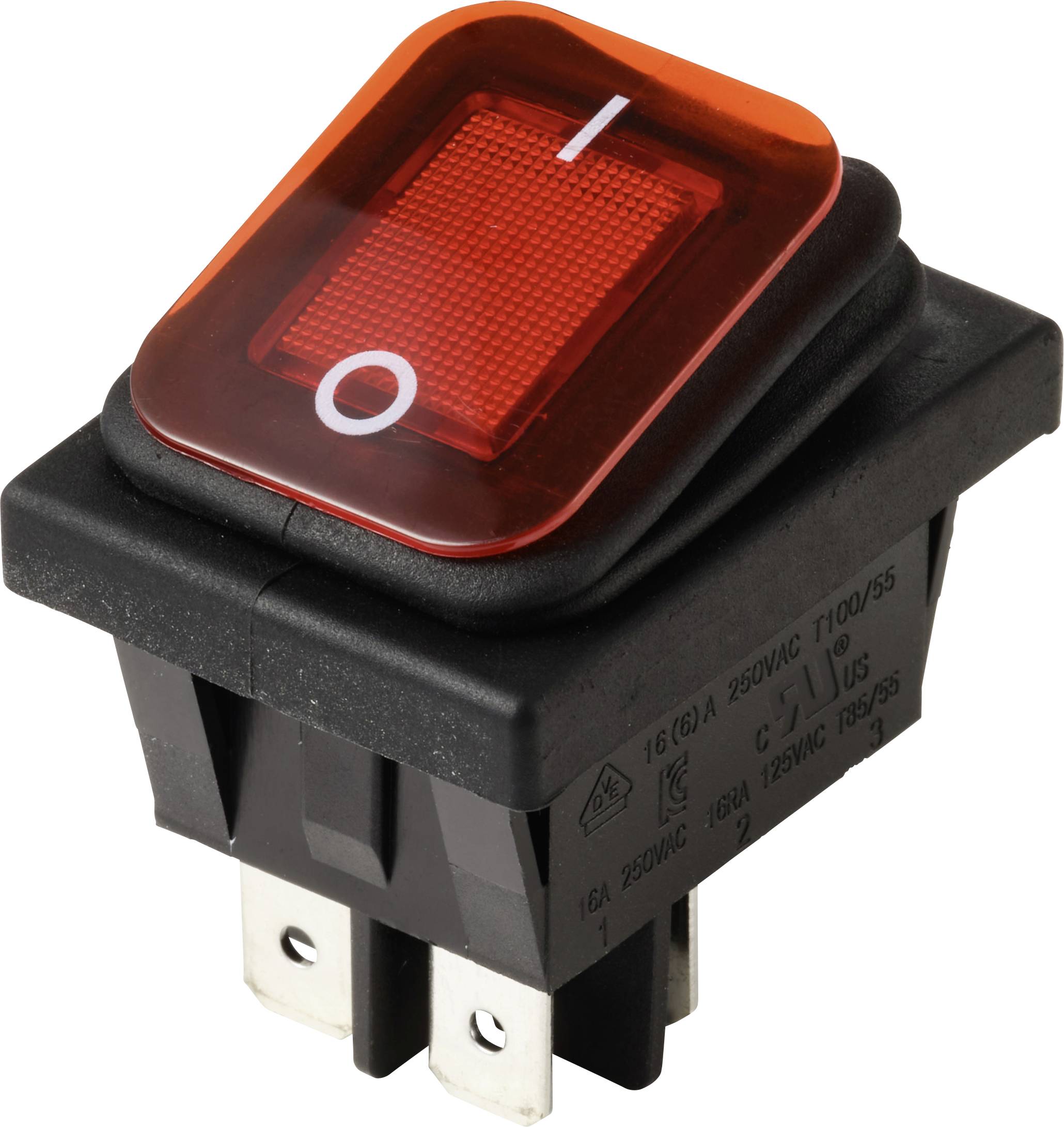 TRU COMPONENTS TC-13599528 Wippschalter 250 V/AC 16 A 2 x Aus/Ein IP65 (Front) rastend
