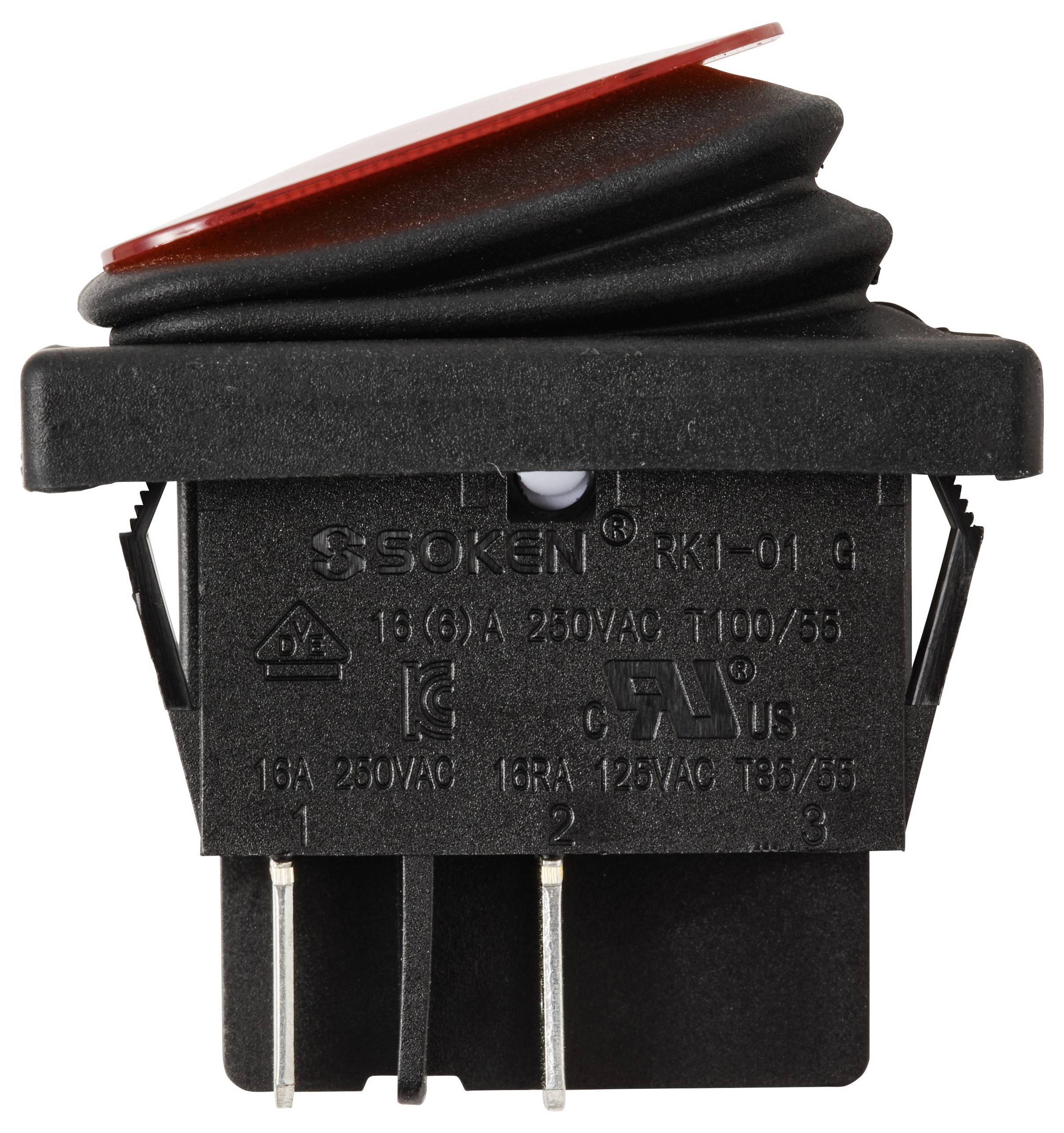 TRU COMPONENTS TC-13599528 Wippschalter 250 V/AC 16A 2 x Aus/Ein IP65 (Front) rastend