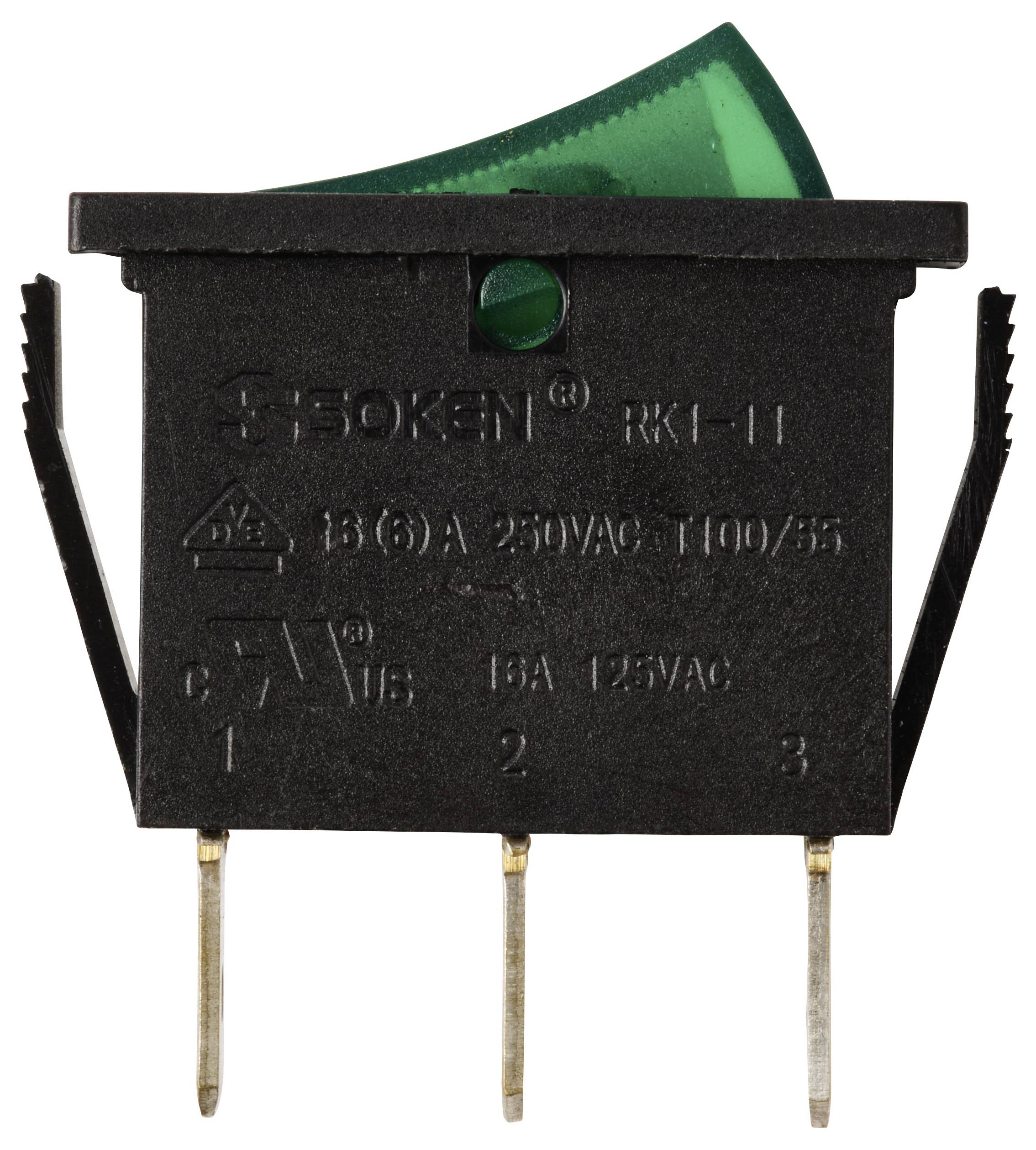 TRU COMPONENTS TC-13599536 Wippschalter 250 V/AC 16A 1 x Aus/Ein rastend