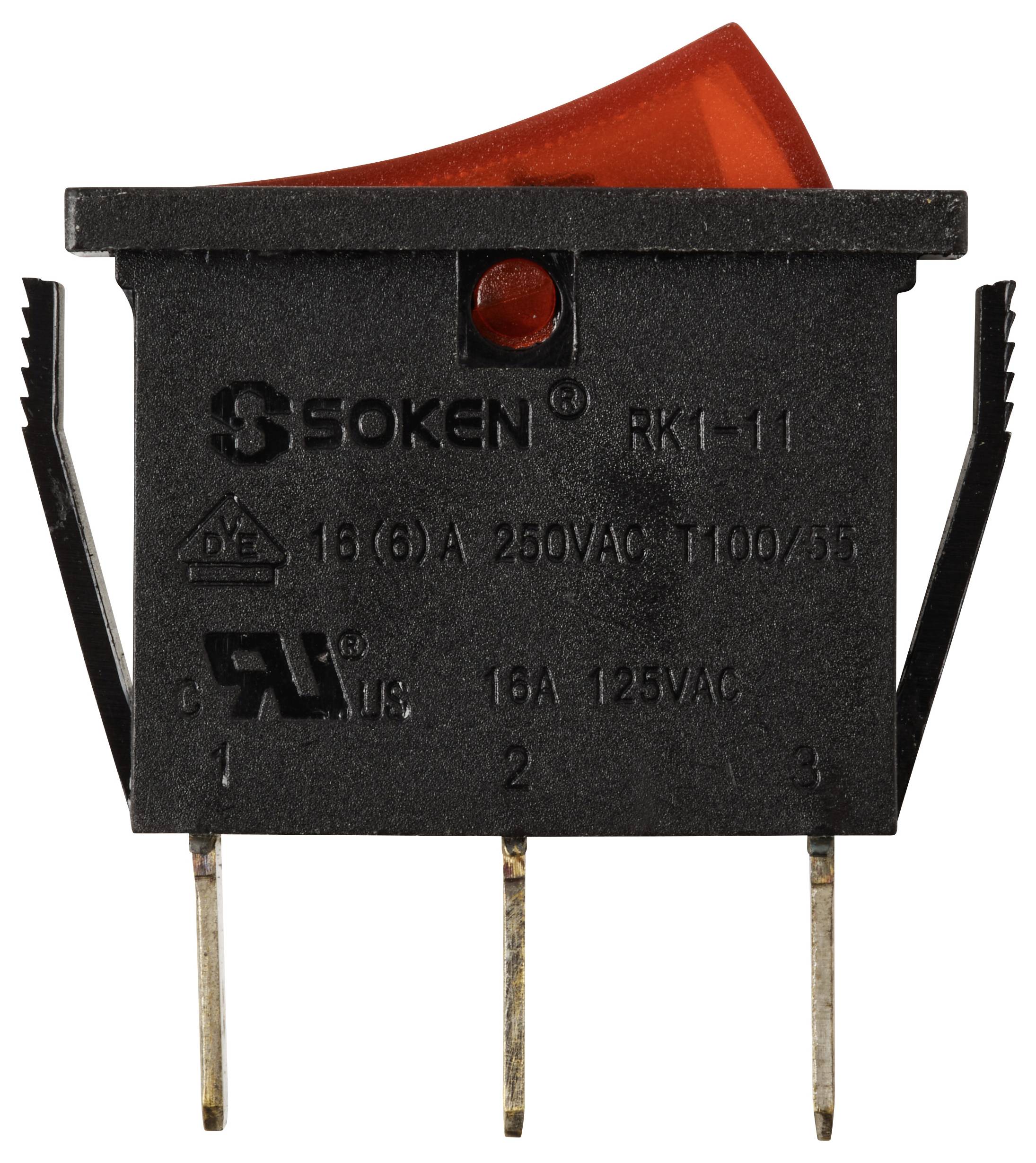 TRU COMPONENTS TC-13599540 Wippschalter 250 V/AC 16A 1 x Aus/Ein rastend