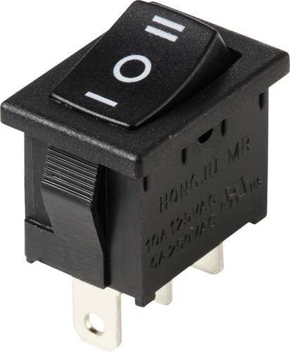 TRU COMPONENTS TC-13599544 Wippschalter 250 V/AC 6 A 1 x Ein/Aus/Ein rastend/0/rastend