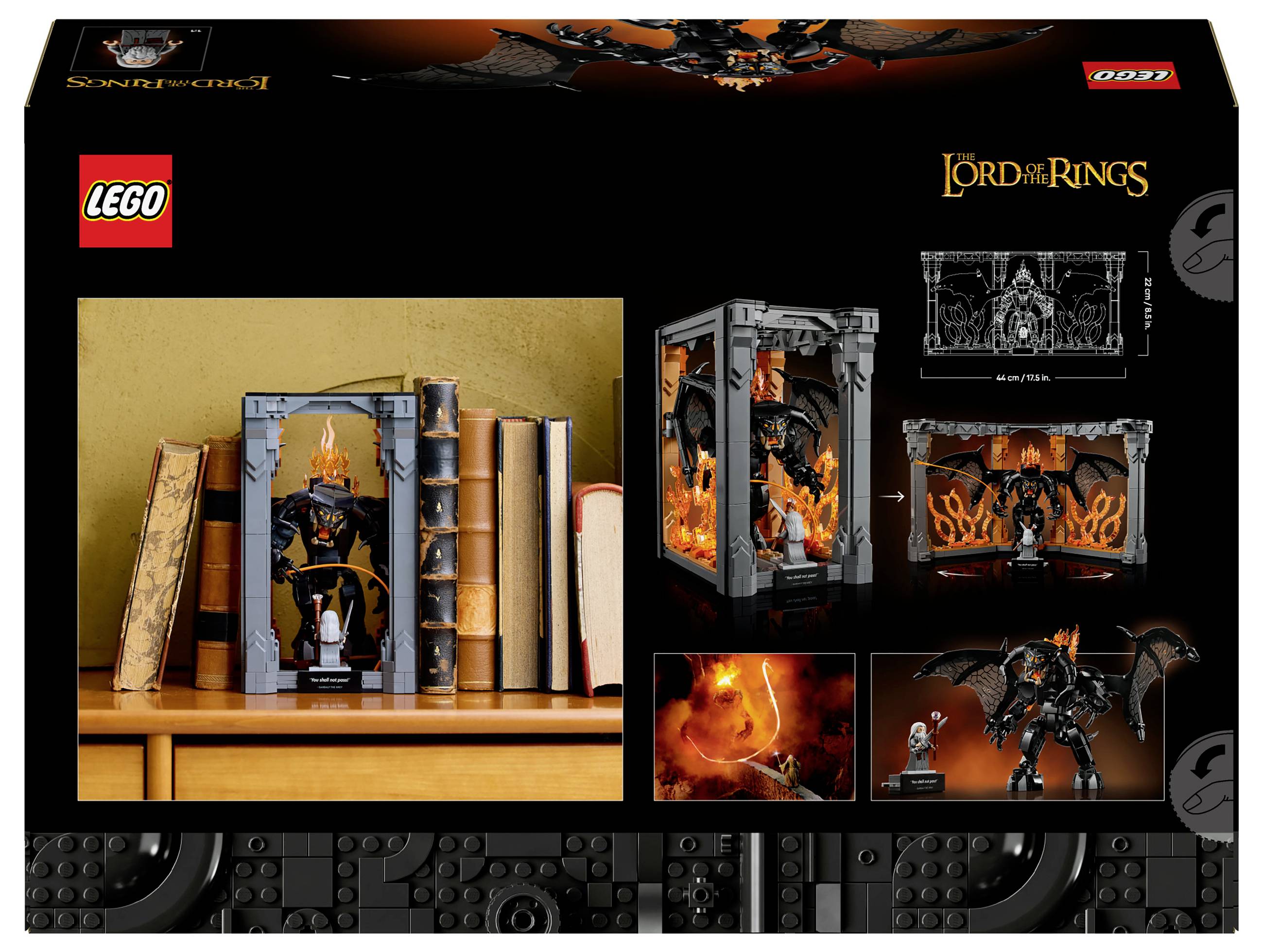 LEGO® ICONS™ 10367 Der Herr der Ringe: Balrog Bücherstütze