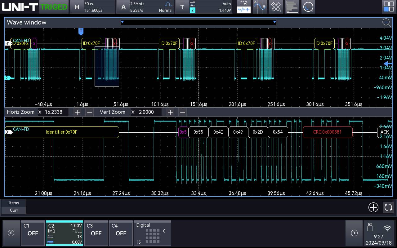 Uni-T MSO3000X-CANFD Mess-Software