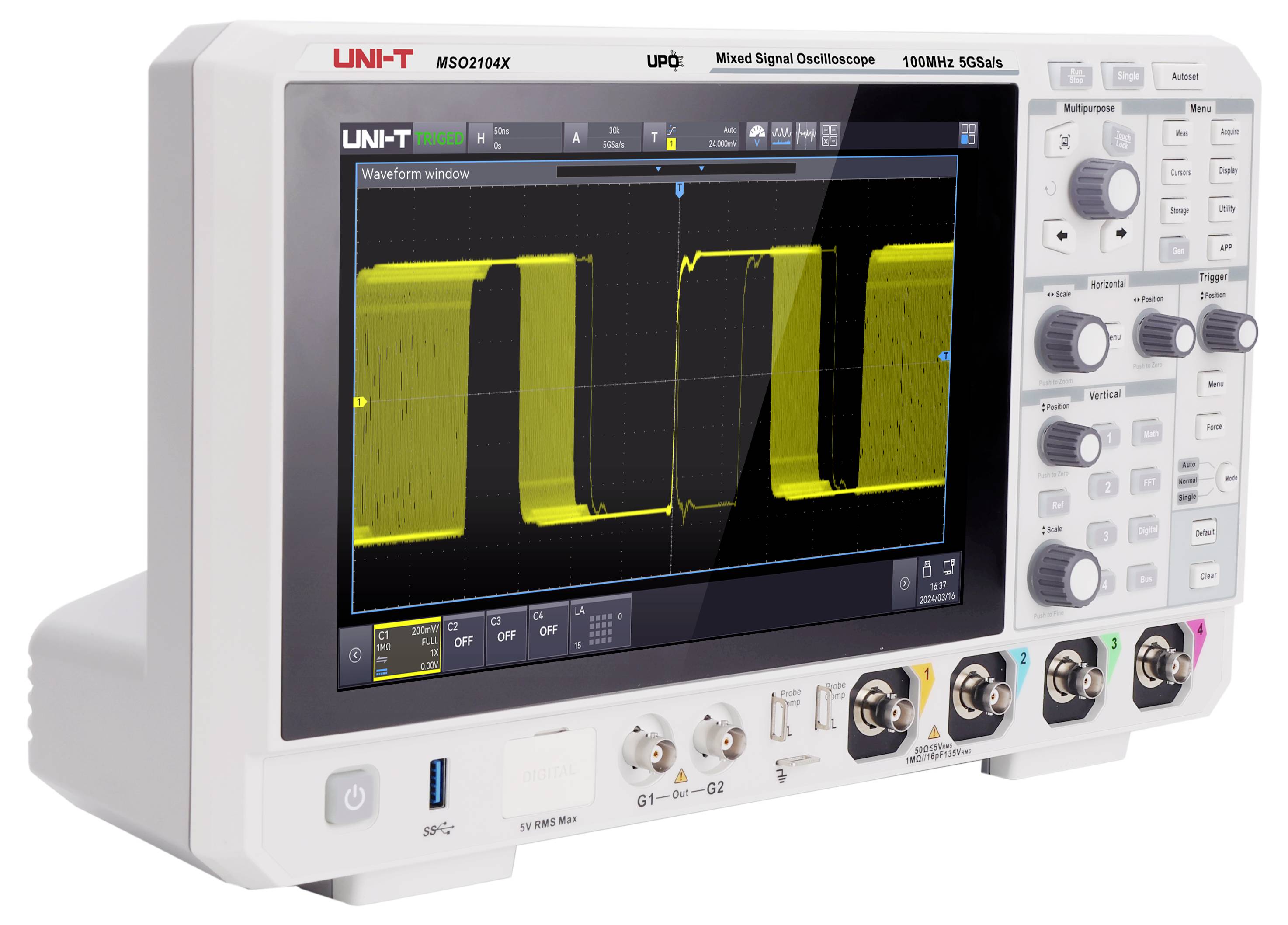 Uni-T MSO2104X Digital-Oszilloskop 100MHz 100 Mpts 1St.