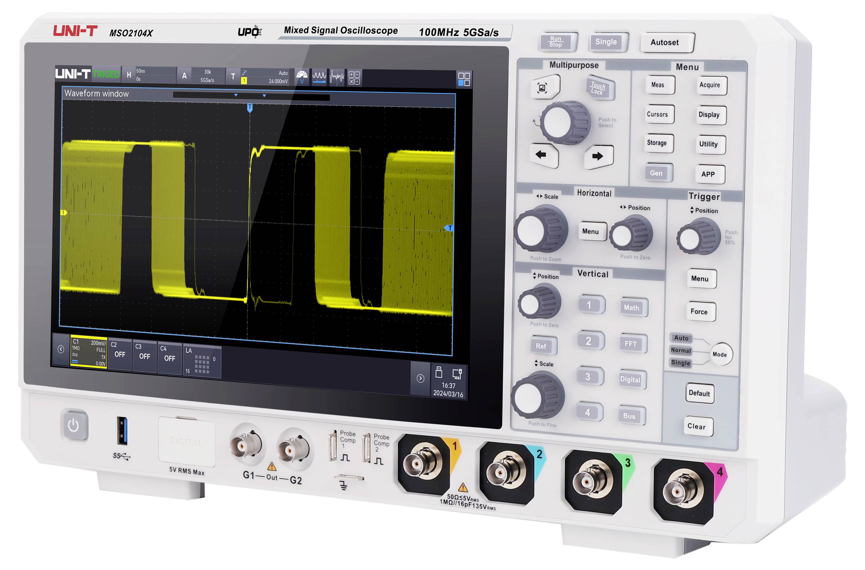 Uni-T MSO2104X Digital-Oszilloskop 100MHz 100 Mpts 1St.