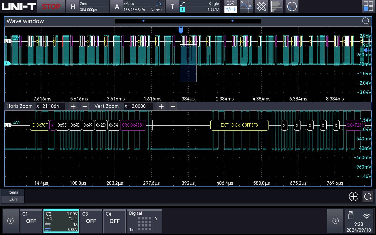 Uni-T MSO2000X-CAN Mess-Software