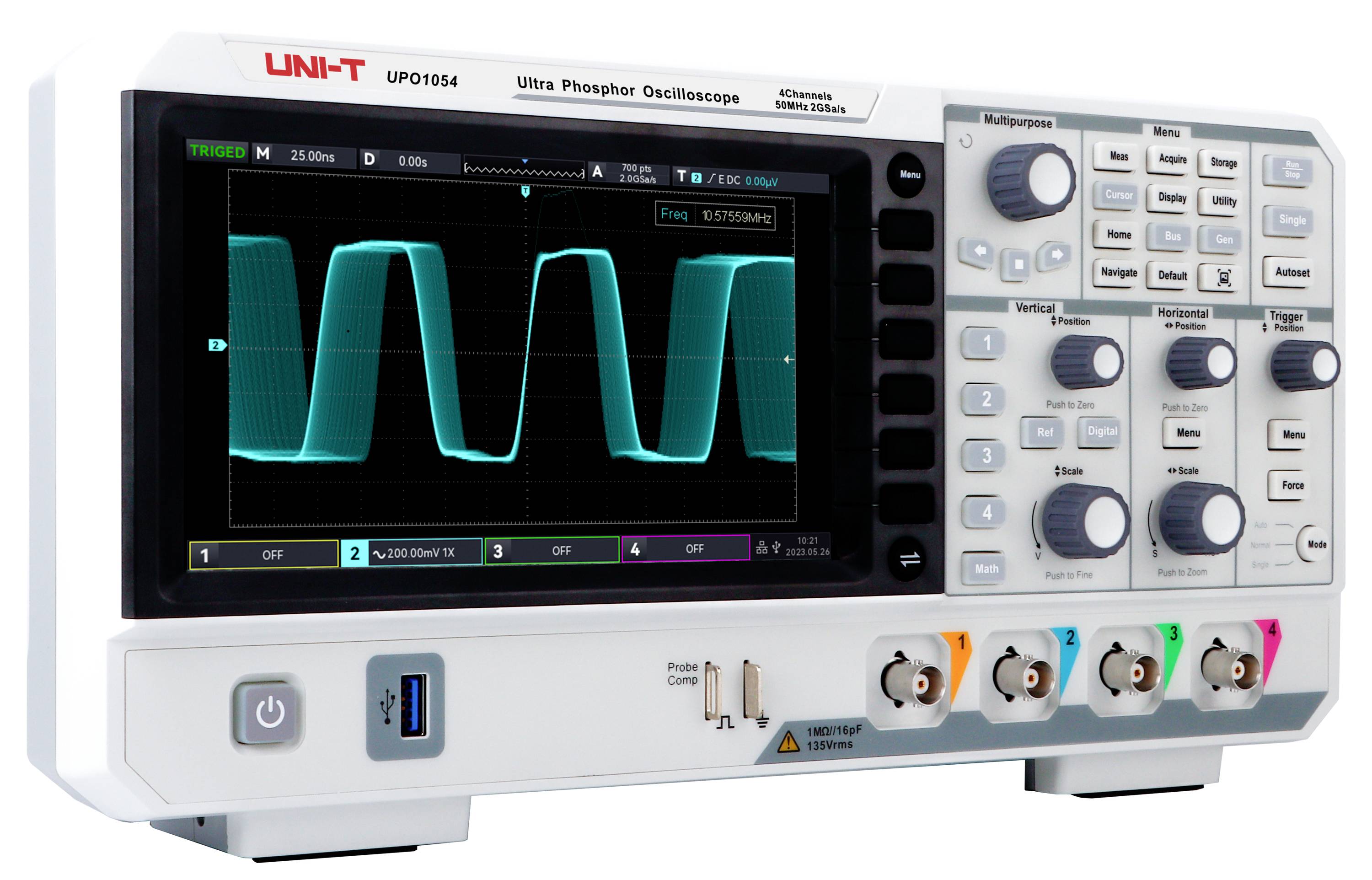 Uni-T UPO1054 Digital-Oszilloskop 50MHz 56 Mpts 1St.
