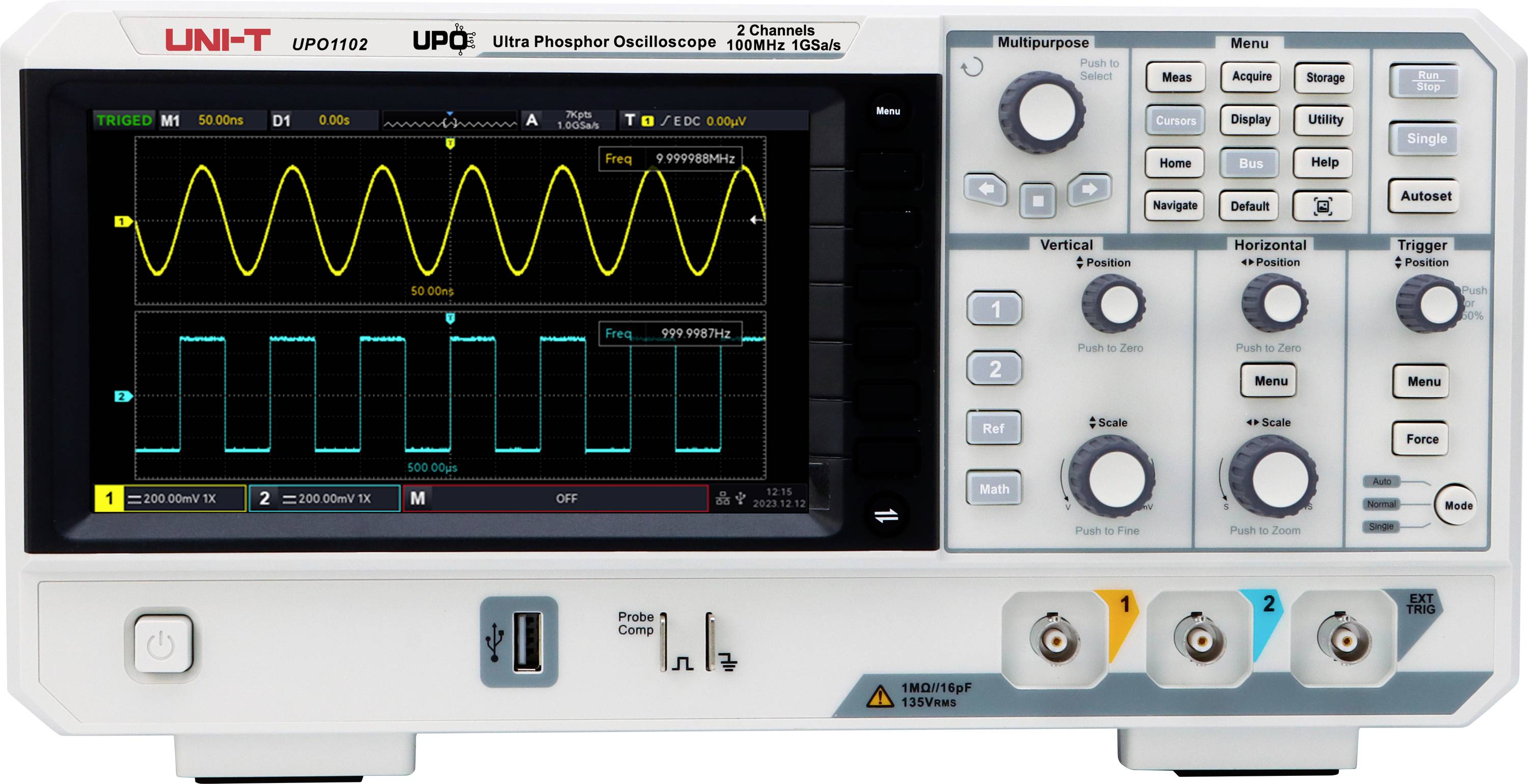 Uni-T UPO1102 Digital-Oszilloskop 100MHz 56 Mpts 1St.