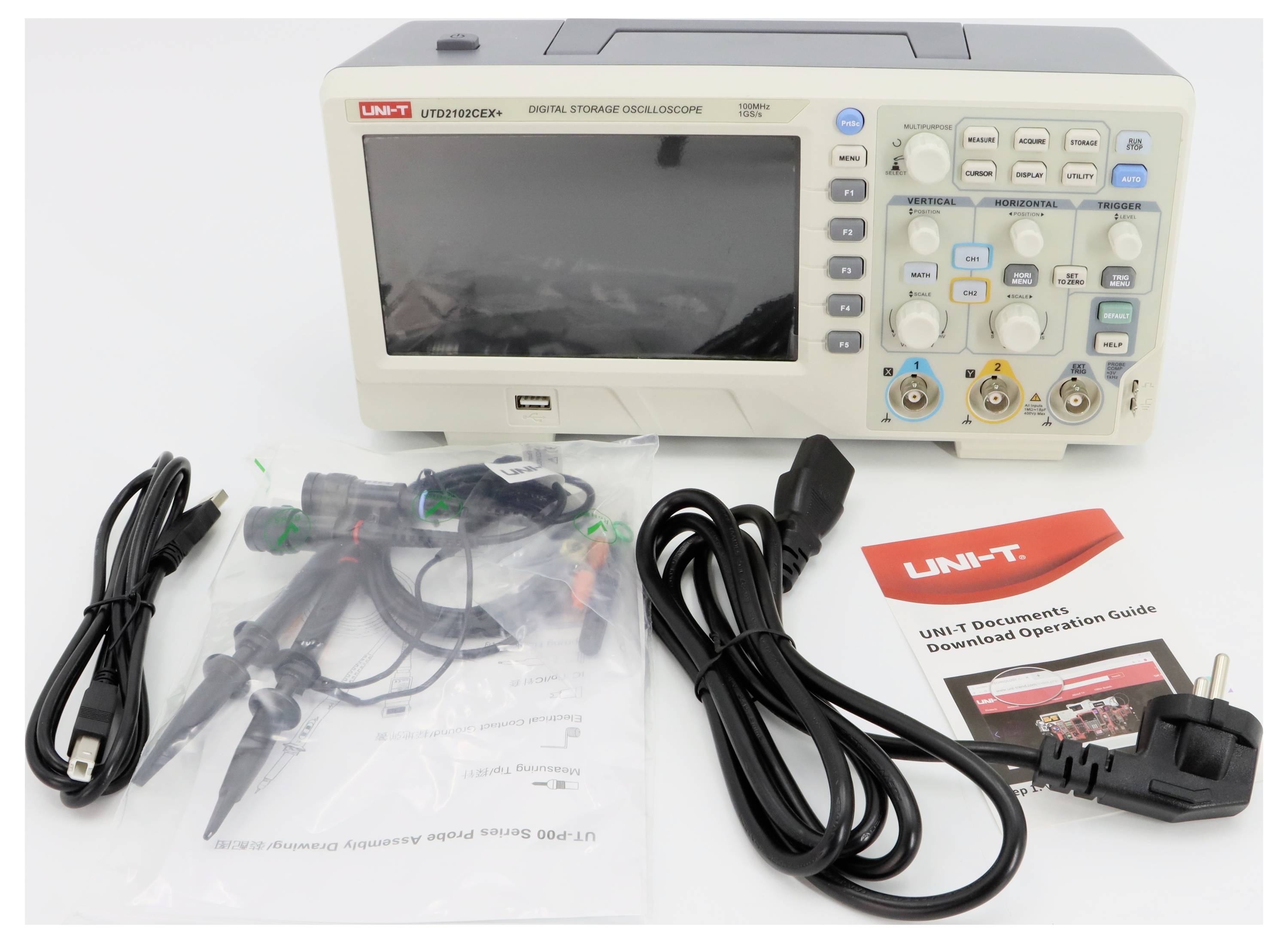 Uni-T UTD2102CEX+ Digital-Oszilloskop 100MHz 64 kpts 1St.