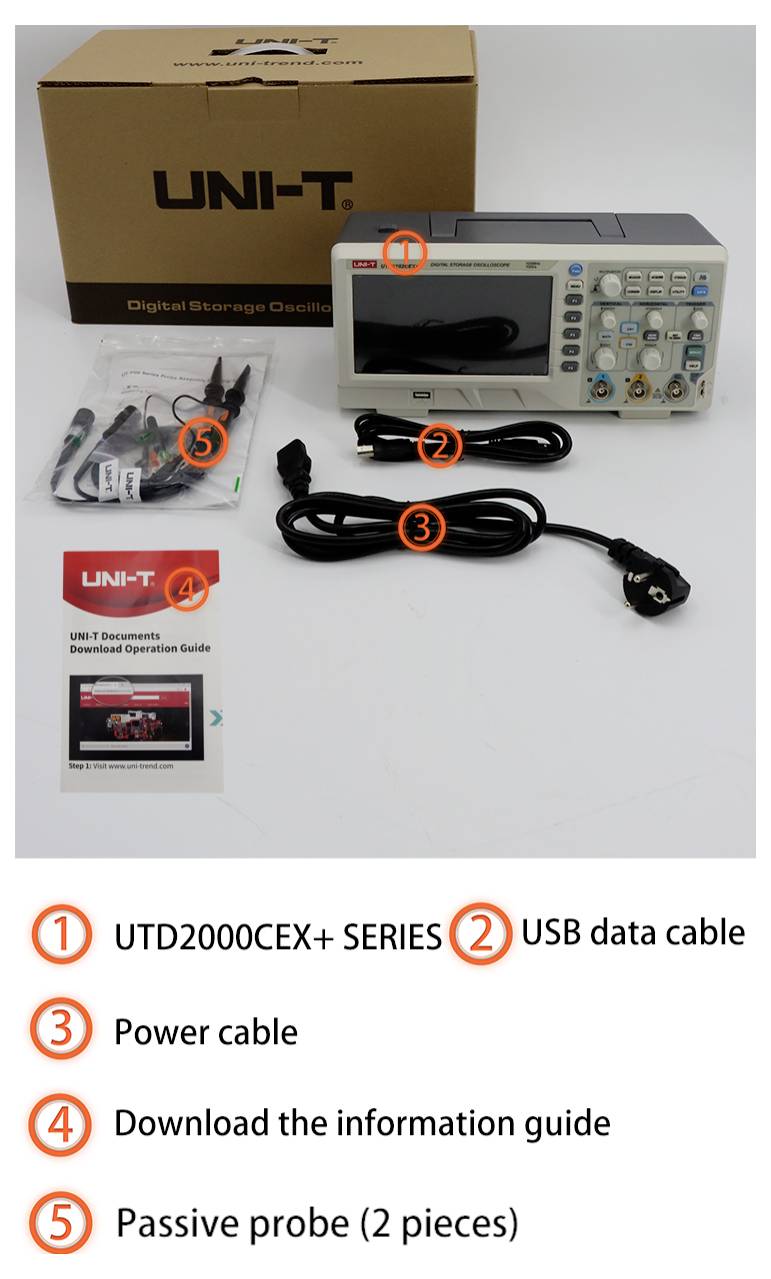 Uni-T UTD2052CEX+ Digital-Oszilloskop 50MHz 64 kpts 1St.