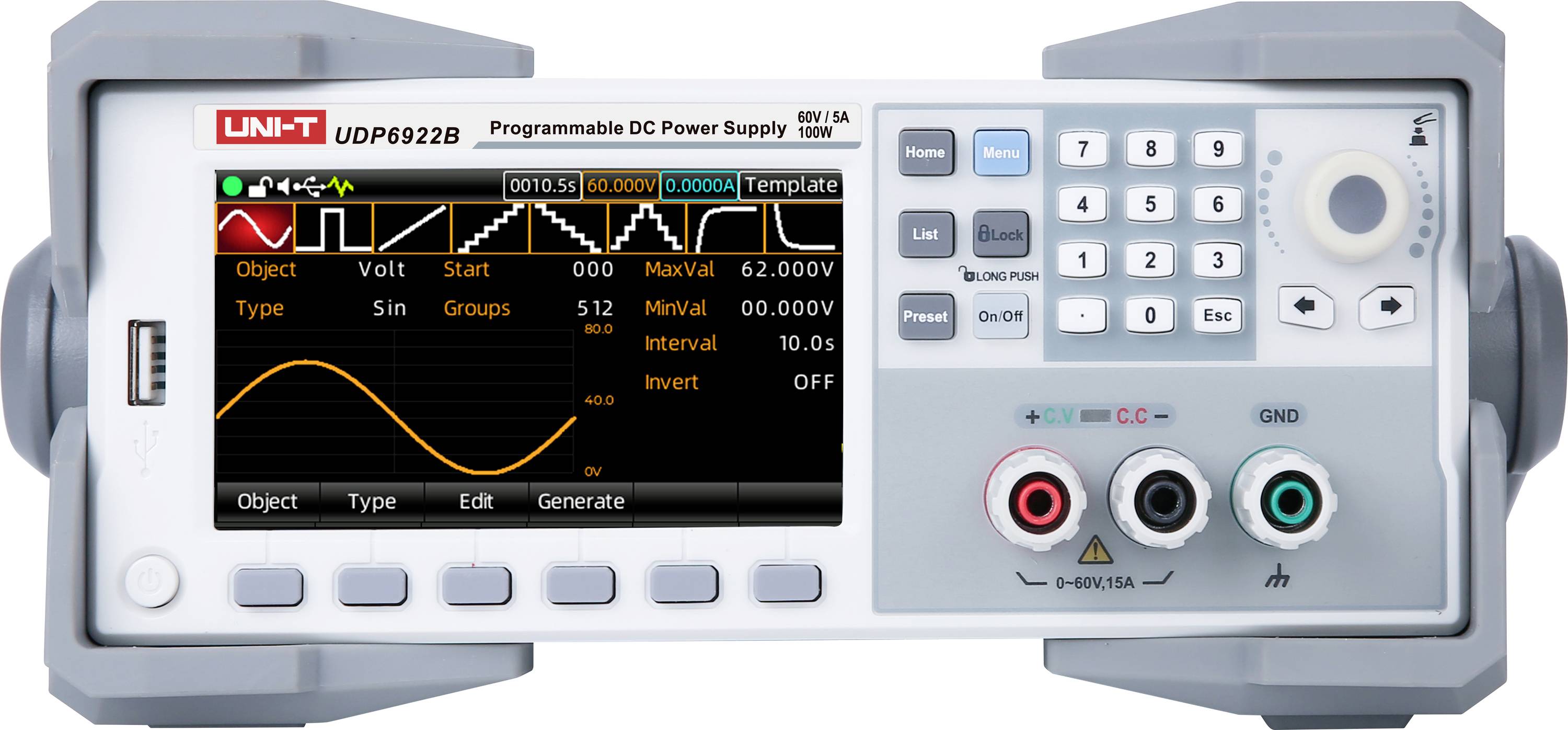 Uni-T UDP6922B Labornetzgerät, einstellbar 0 - 60V 0mA - 5A 100W