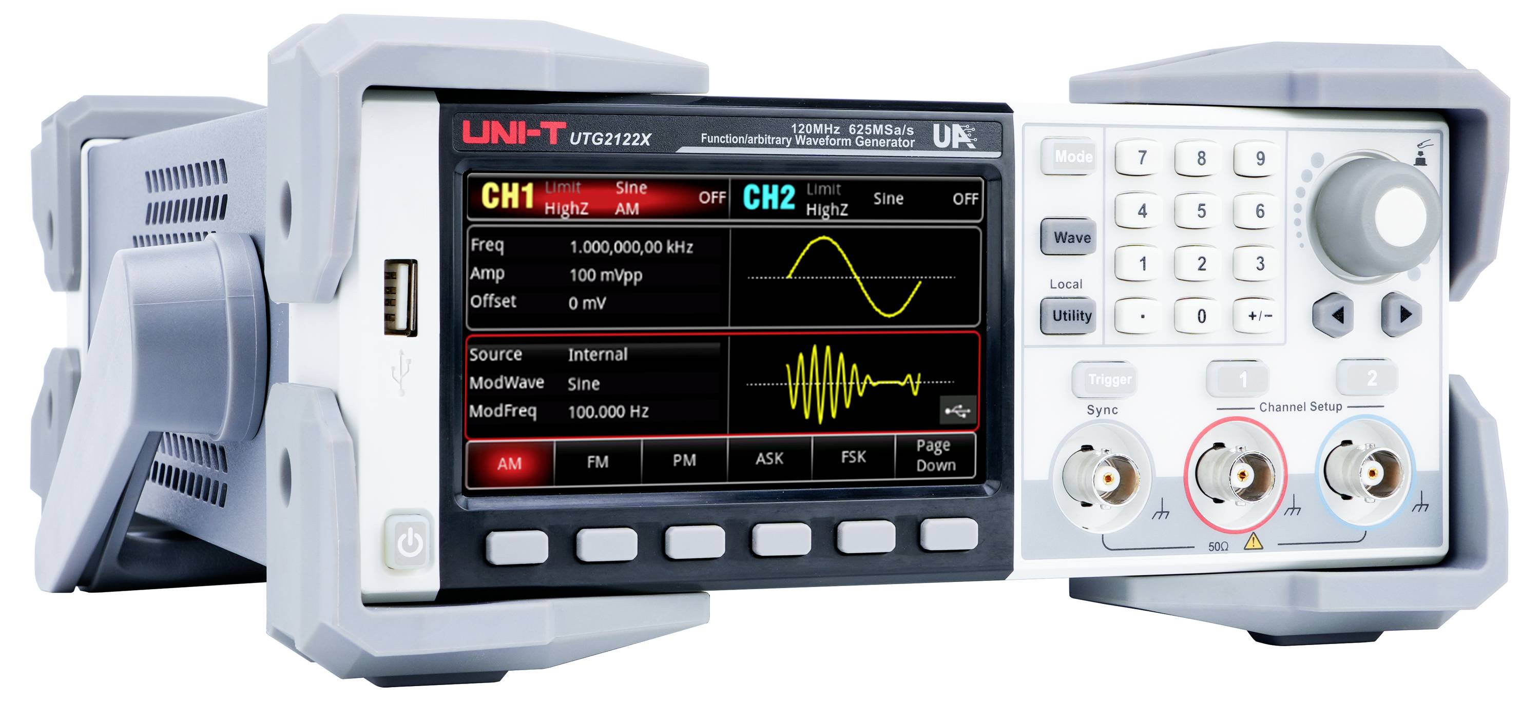 Uni-T UTG2122X Funktionsgenerator netzbetrieben 120Hz (max) 2-Kanal Arbiträr, Rechteck, Puls, Rampe, Rauschen