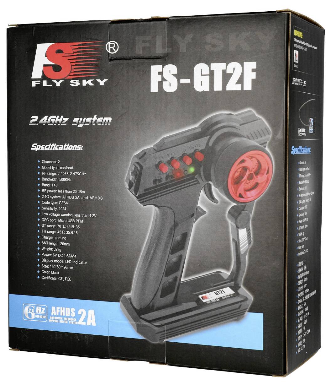 FlySky FS-GT2F Pistolengriff-Fernsteuerung 2,4GHz Anzahl Kanäle: 2 inkl. Empfänger