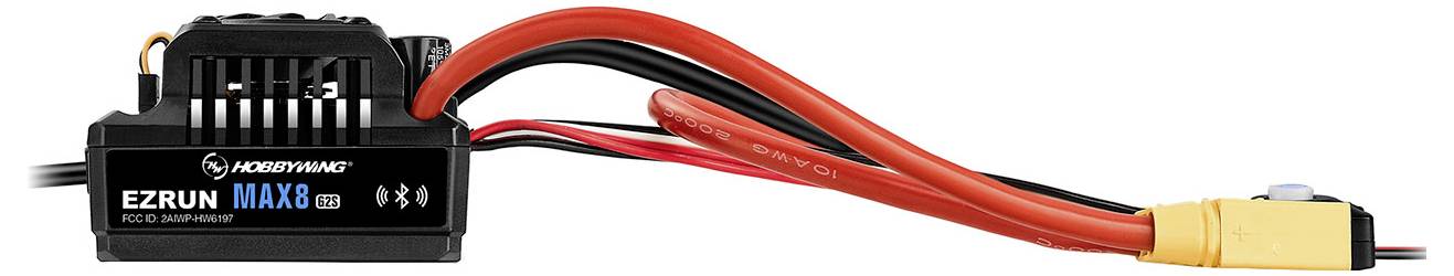 Hobbywing Ezrun MAX8 G2S Automodell Brushless Fahrtregler Belastbarkeit (max. A): 1050A Motorlimit (Turns) num: 4278