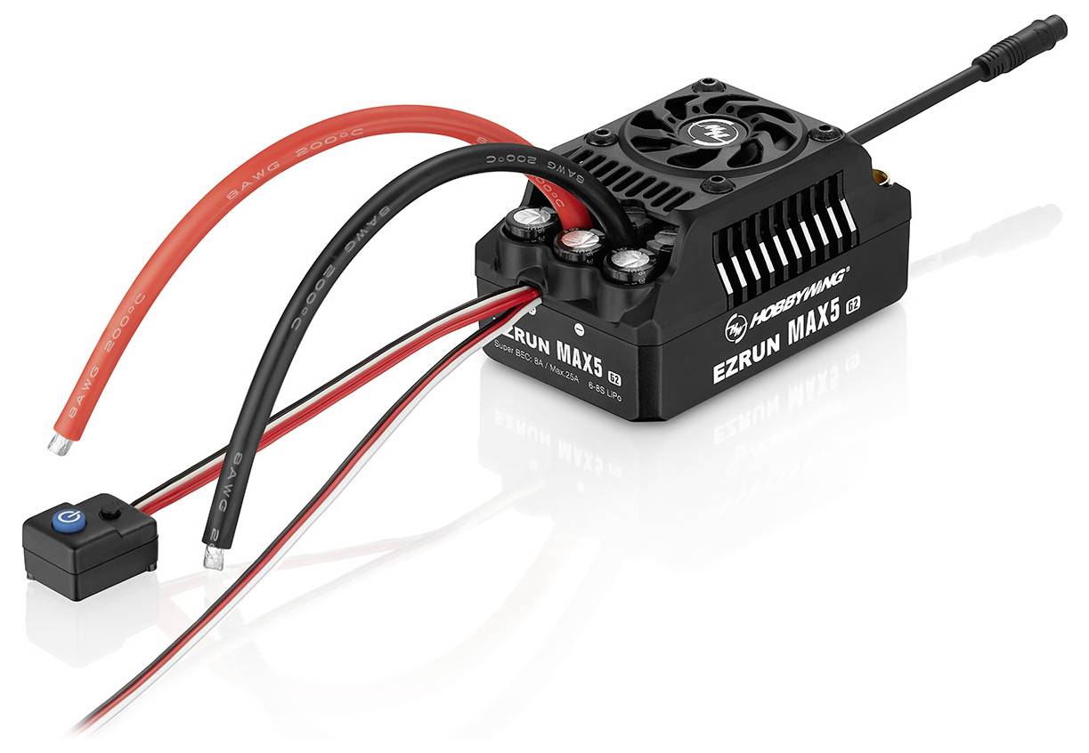 Hobbywing Ezrun MAX5 HV G2 Automodell Brushless Fahrtregler Belastbarkeit (max. A): 1600A Motorlimit (Turns) num: 56118