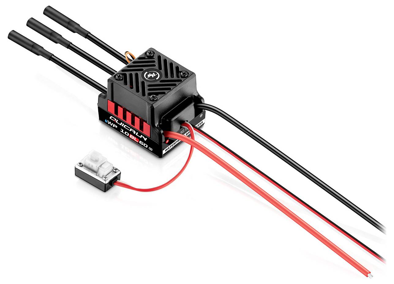 Hobbywing QuicRun WP10BL60 G2 Automodell Brushless Fahrtregler Belastbarkeit (max. A): 360A Motorlimit (Turns) num: 3660