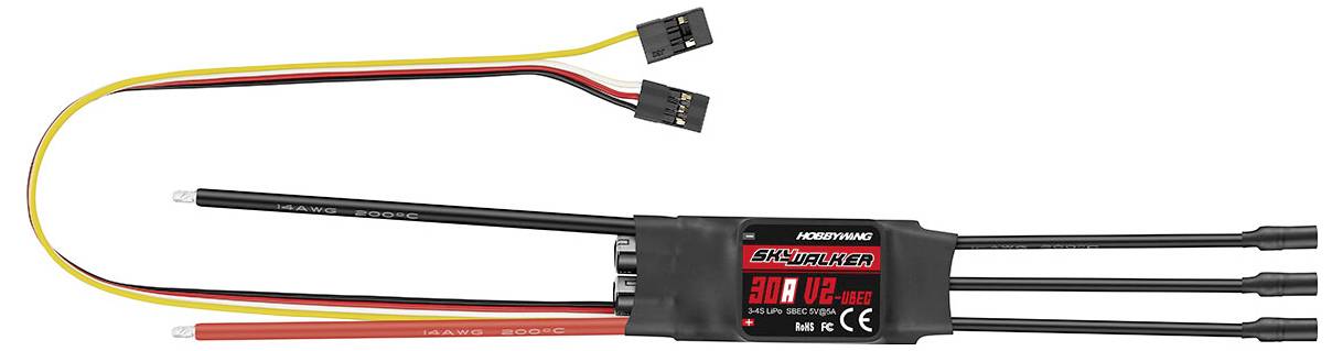 Hobbywing Skywalker V2 30A Flugmodell Brushless Flugregler Belastbarkeit (max. A): 50A