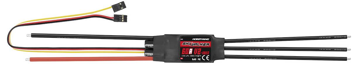 Hobbywing Skywalker V2 60A Flugmodell Brushless Flugregler Belastbarkeit (max. A): 80A