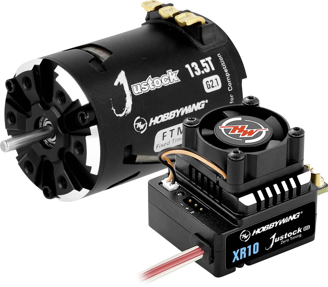 Hobbywing Xerun Justock Combo G3S mit 13.5 Turn 38020371 Windungen (Turns): 13.5 Automodell Brushless Antriebsset 1:10, 1:12